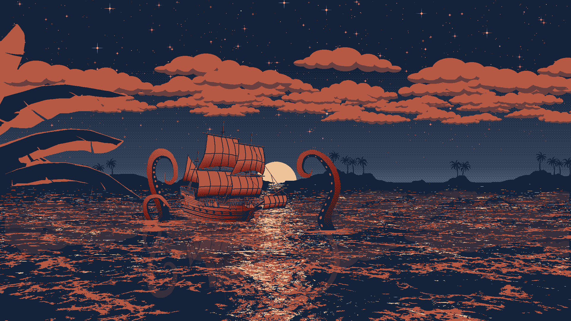 Ship On The Ocean Artistic Wallpapers