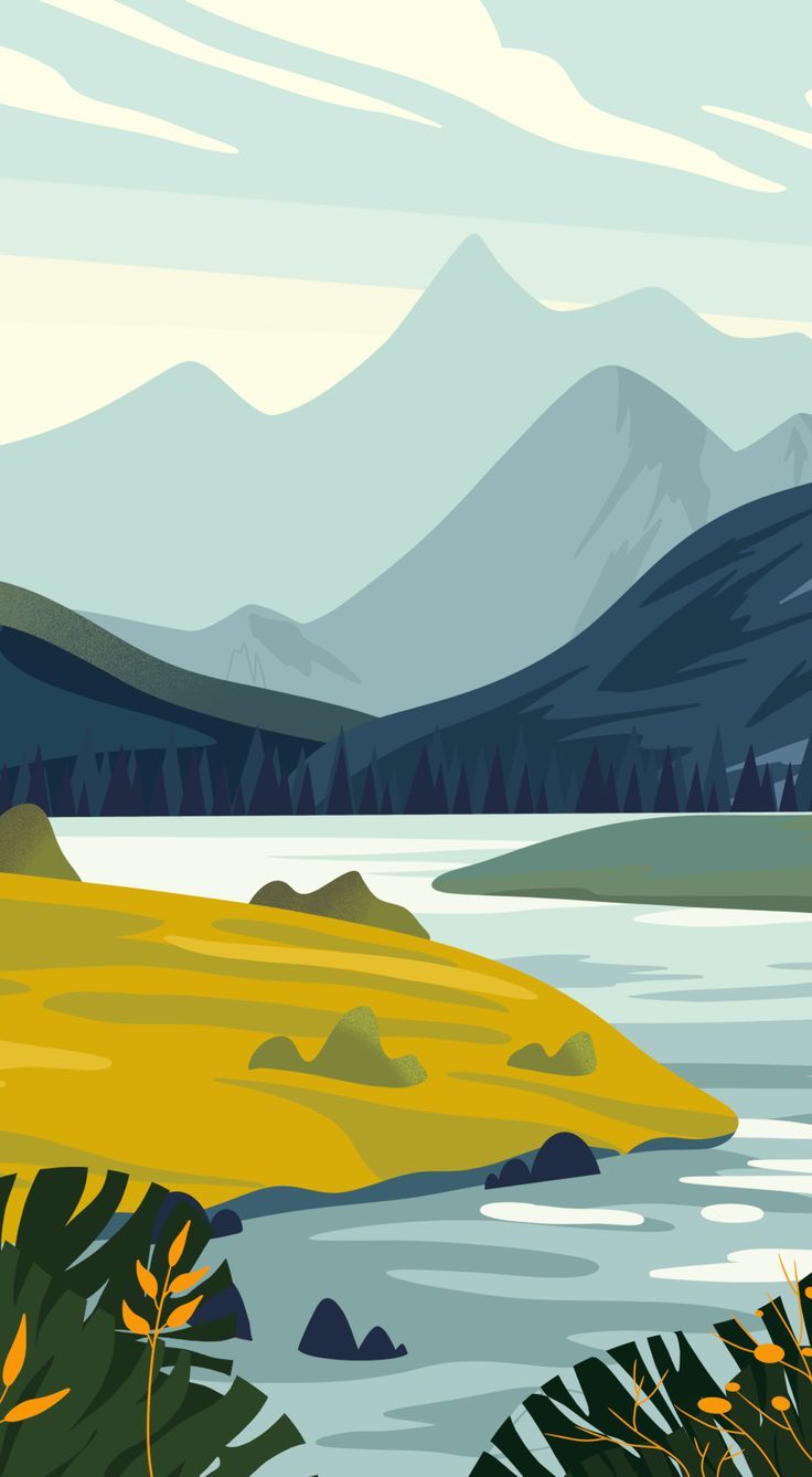 Simple Landscape Illustration Wallpapers