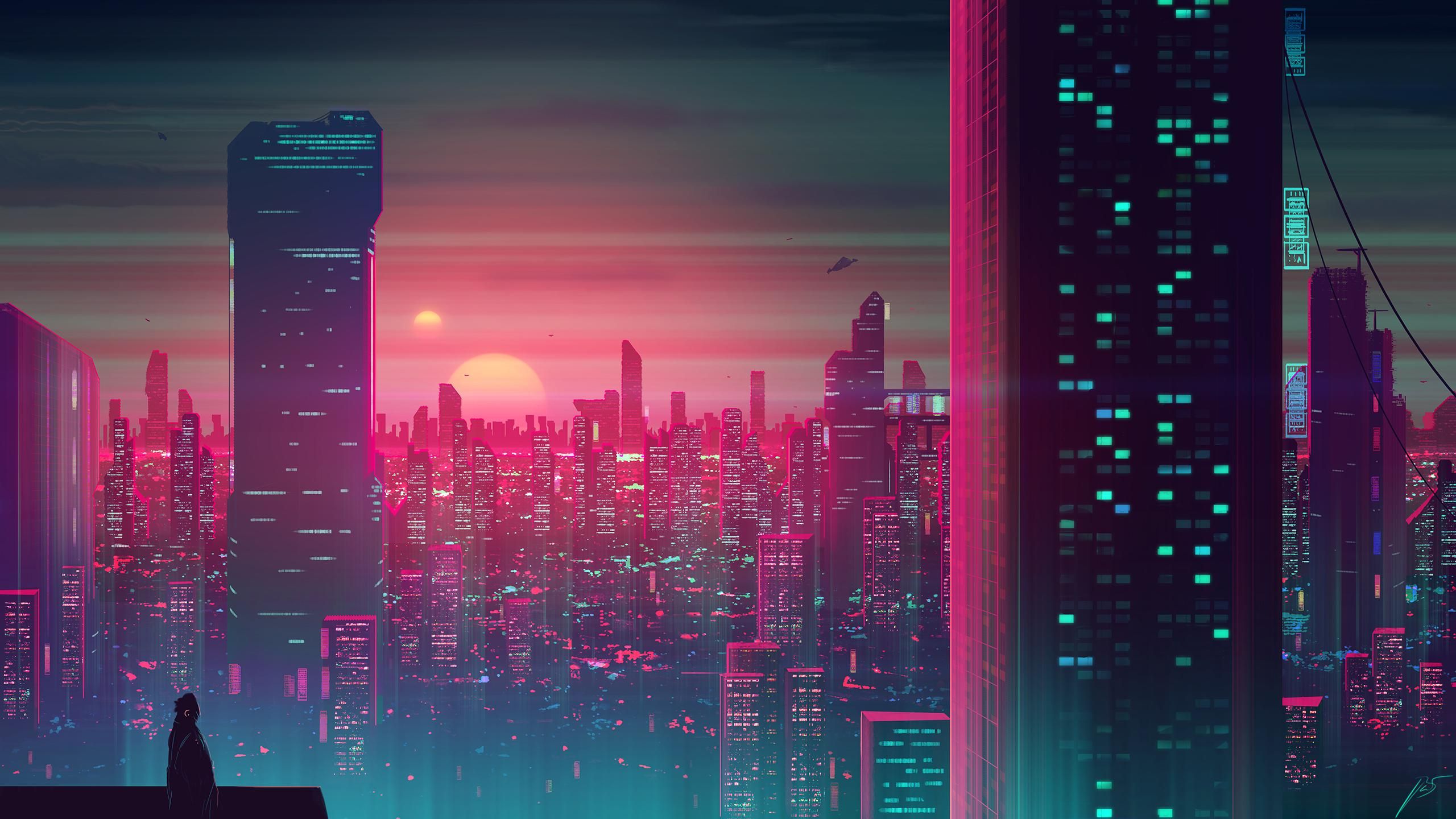 Skyscraper Futuristic City Digital Art Wallpapers