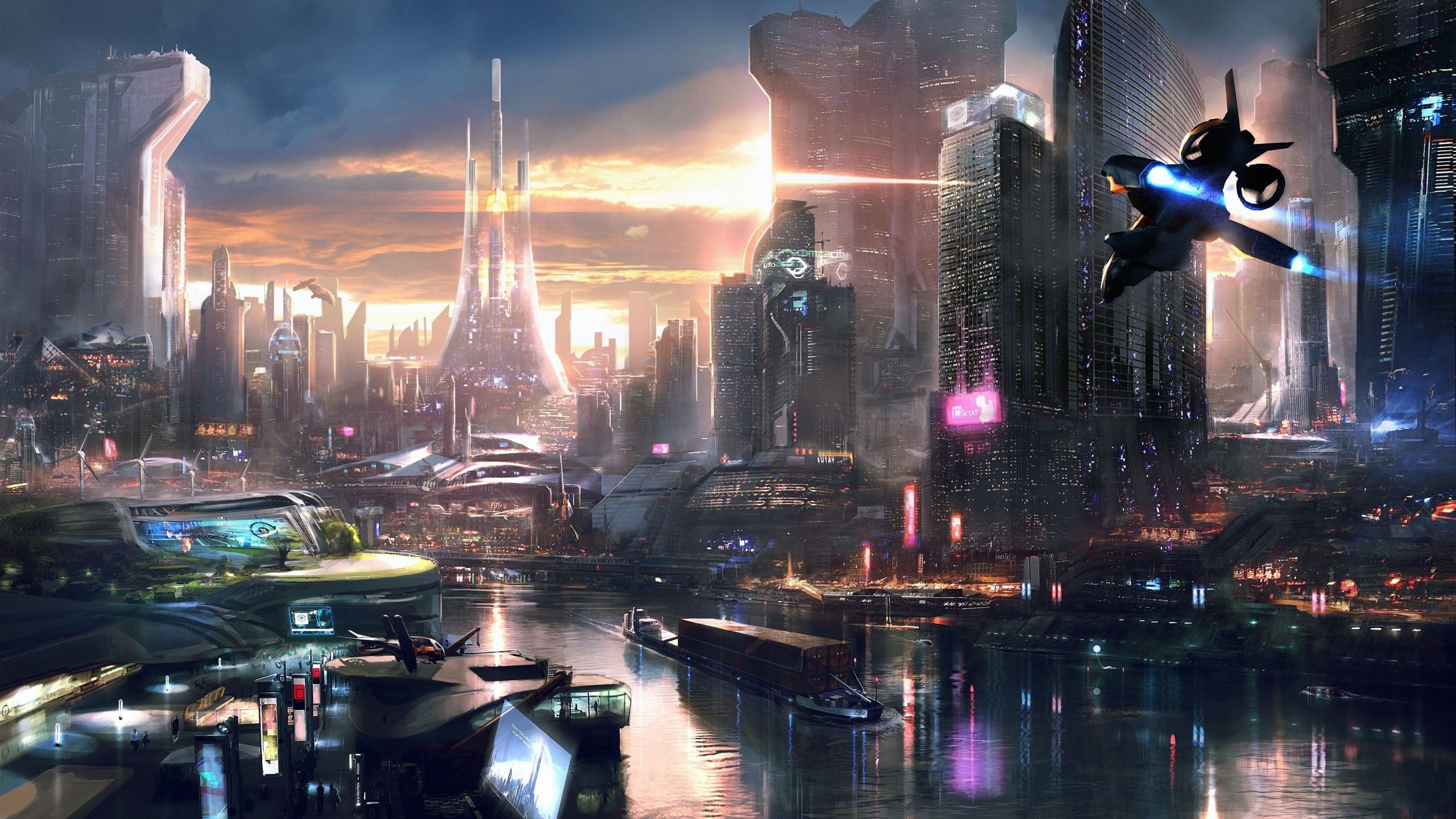 Skyscraper Futuristic City Digital Art Wallpapers