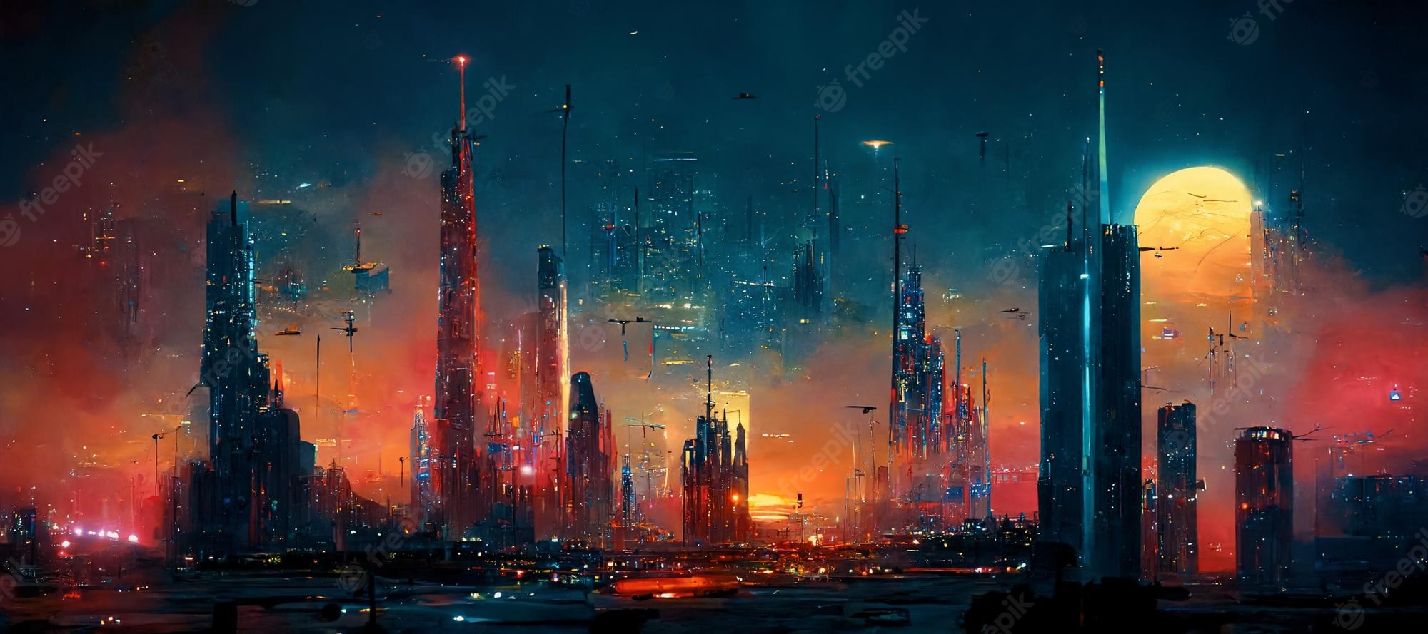 Skyscraper Futuristic City Digital Art Wallpapers