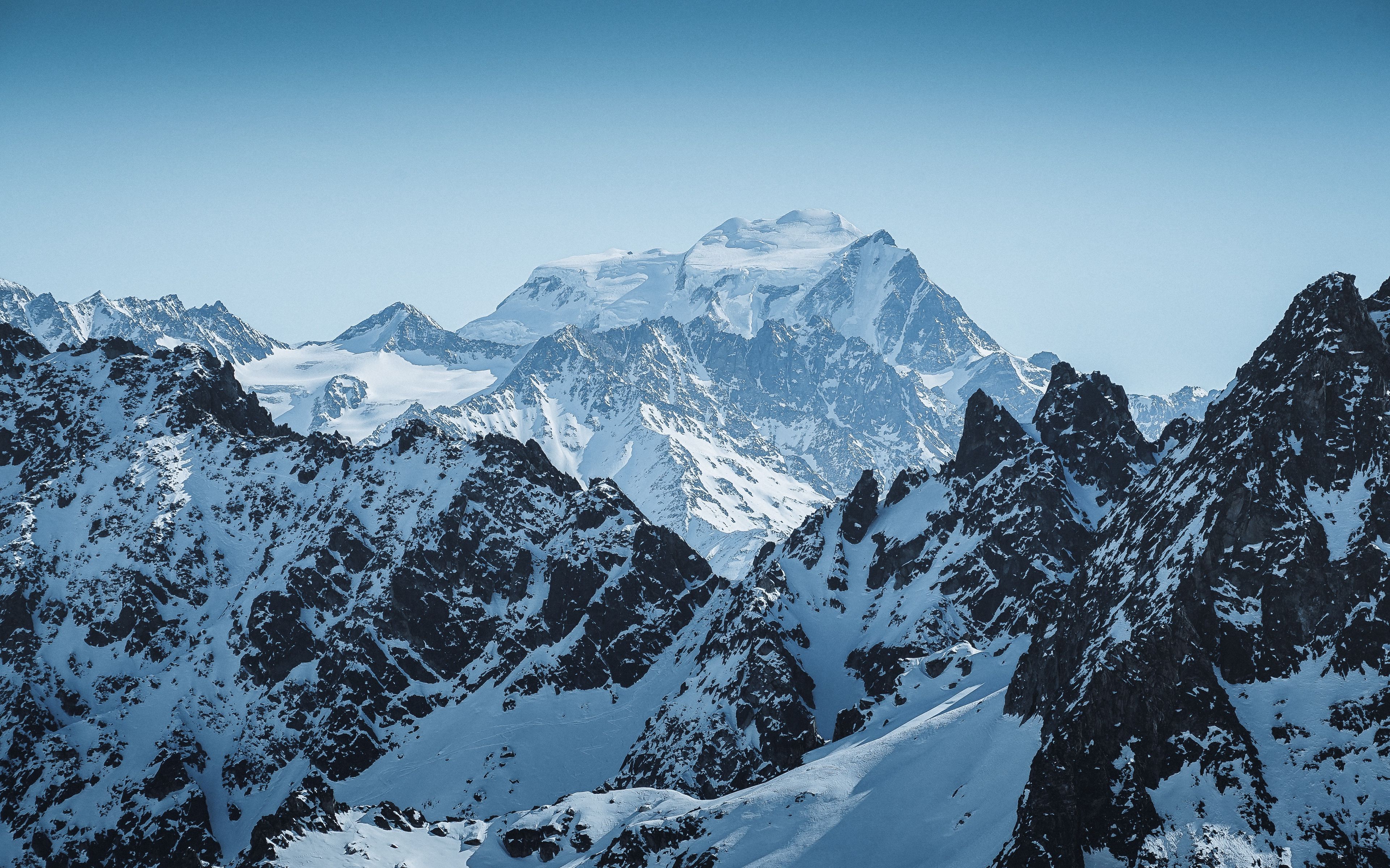 Snowy House In Mountains 4K Wallpapers