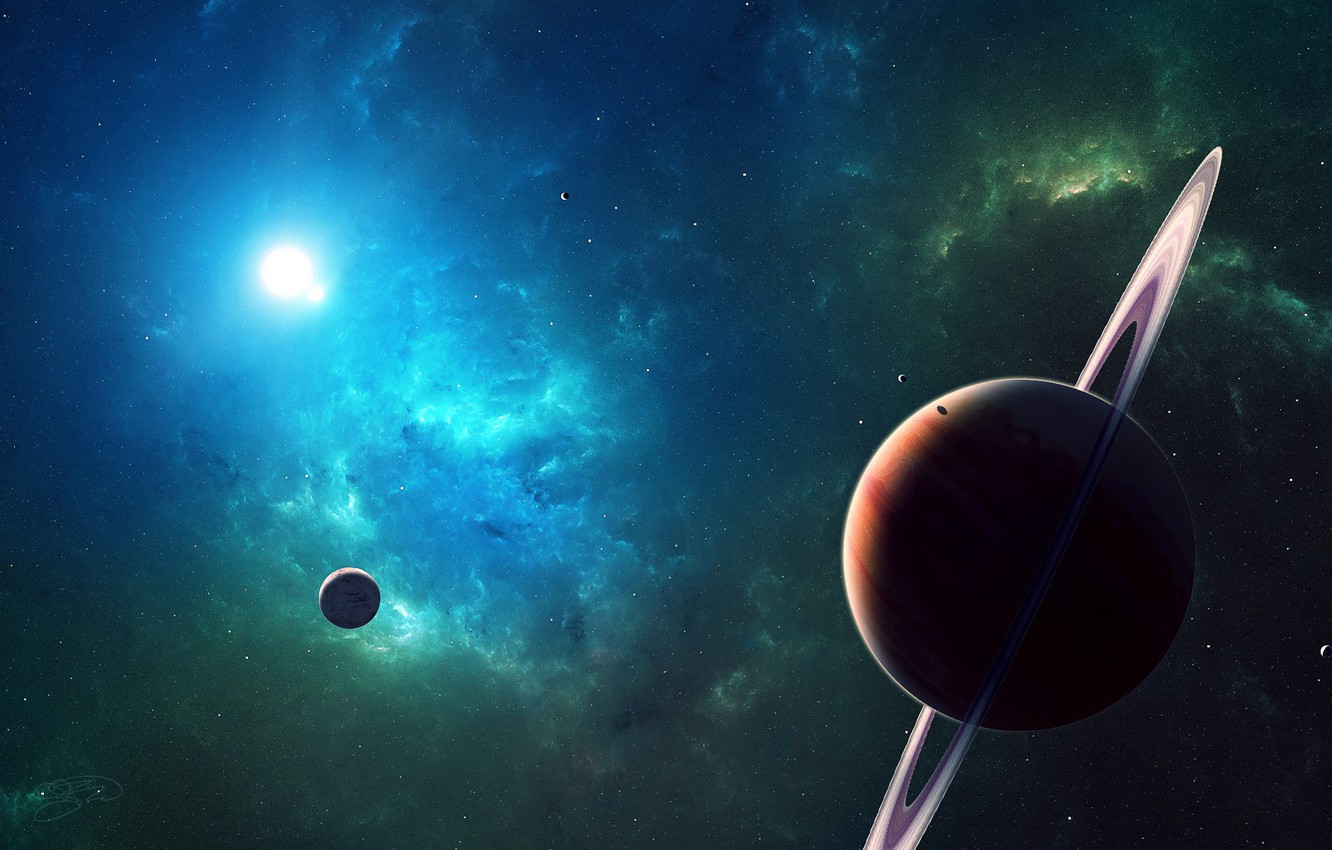 Space Planetary Rings Digital Art Wallpapers