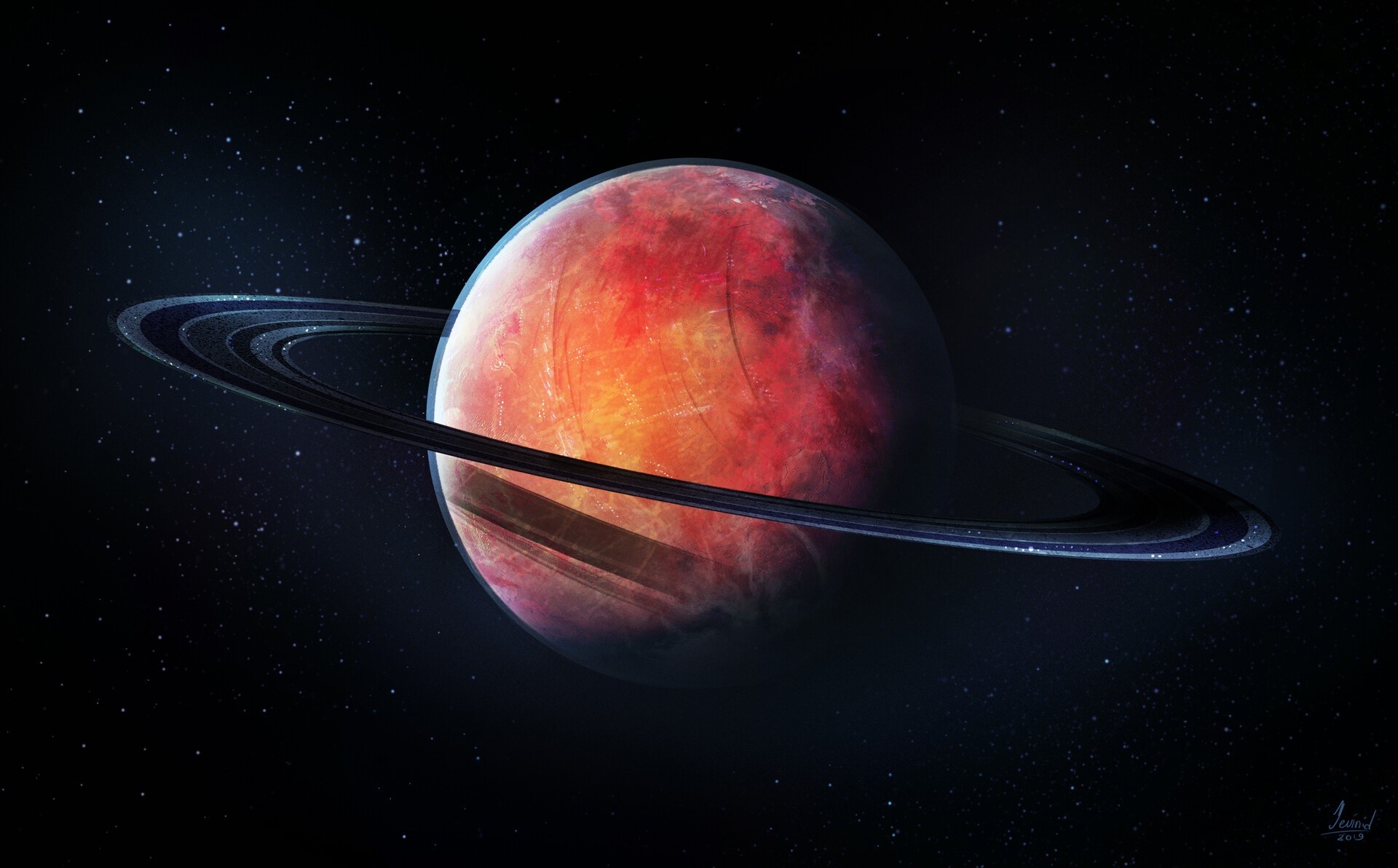 Space Planetary Rings Digital Art Wallpapers