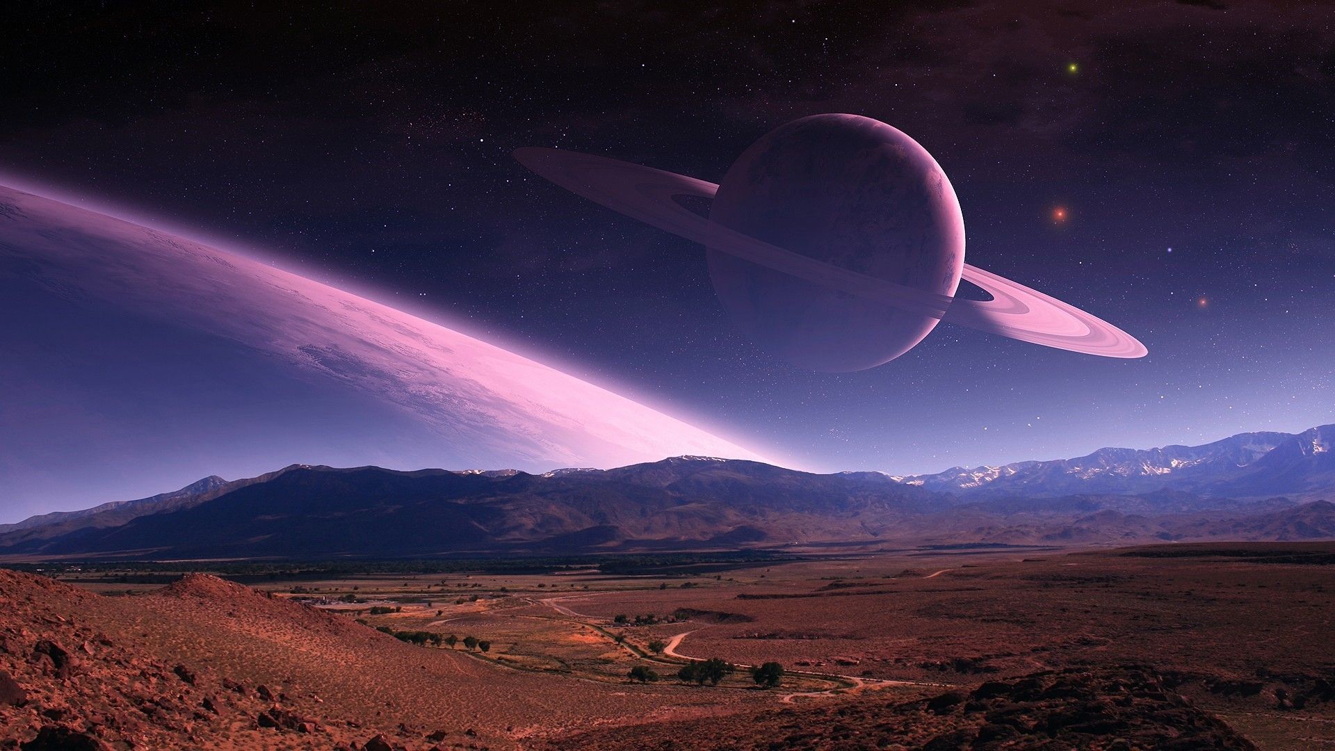 Space Planetary Rings Digital Art Wallpapers