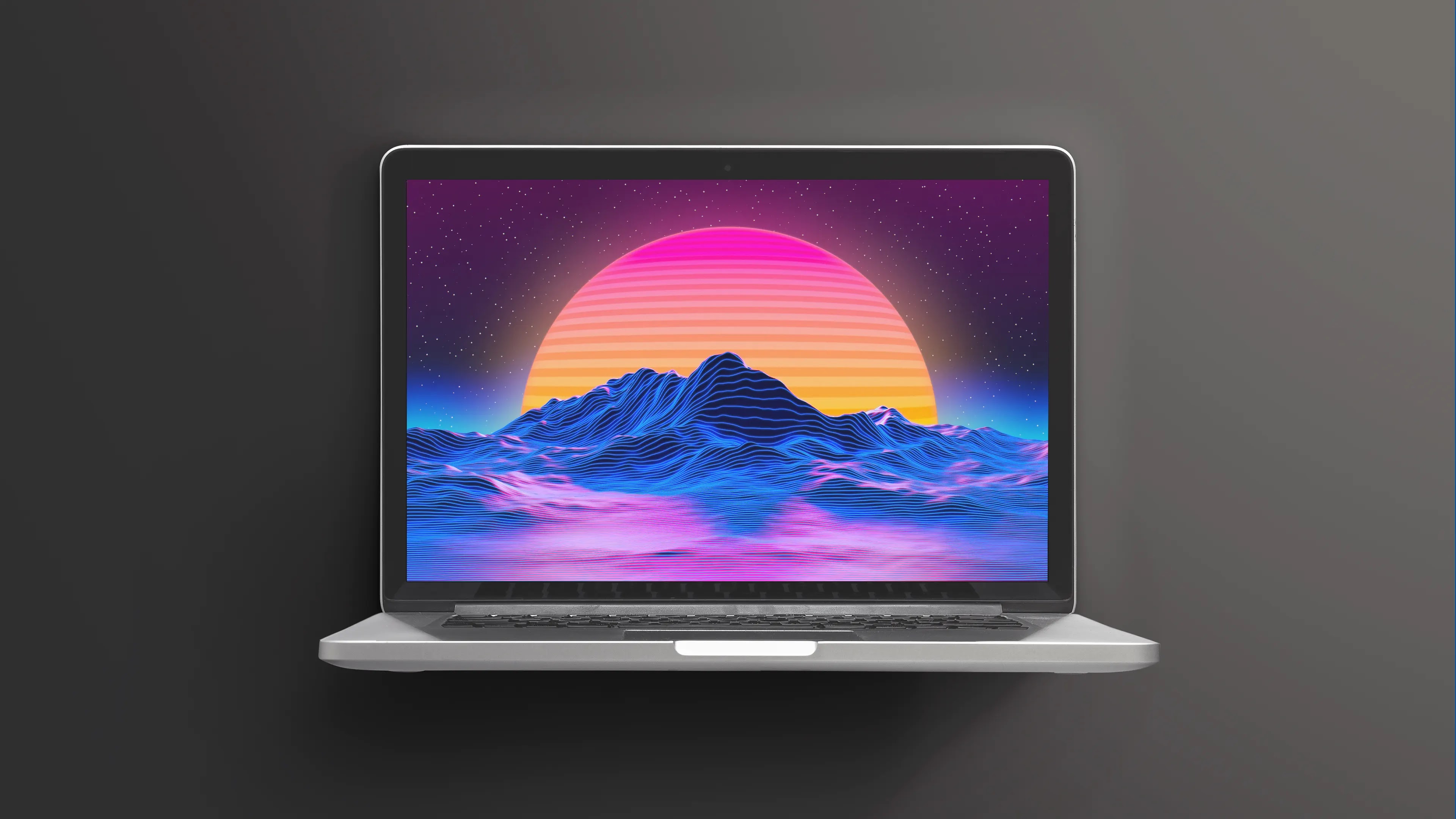 Sun In Retro Wave Mountains Wallpapers