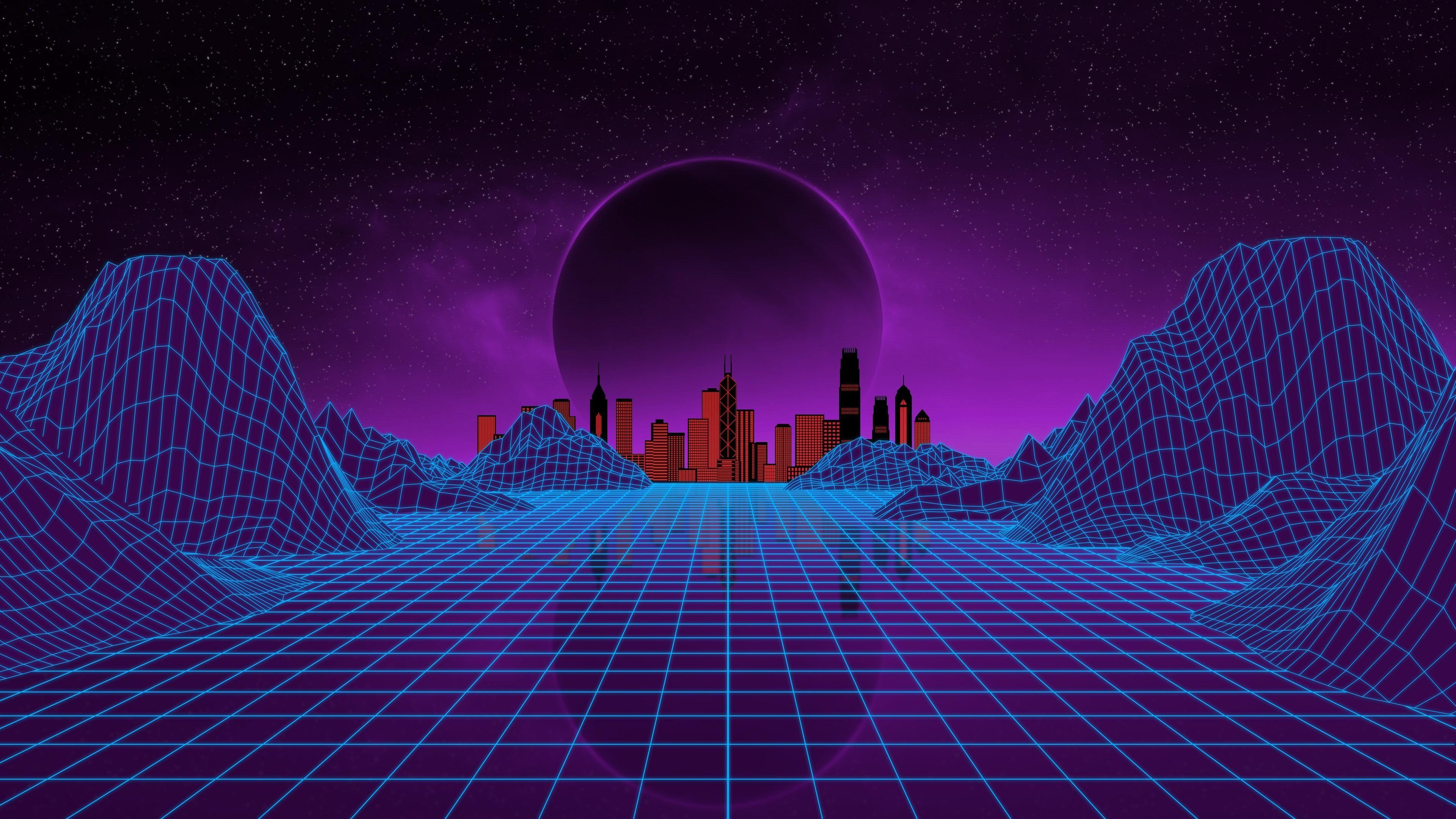 Synthwave Planet Retro Wave Wallpapers