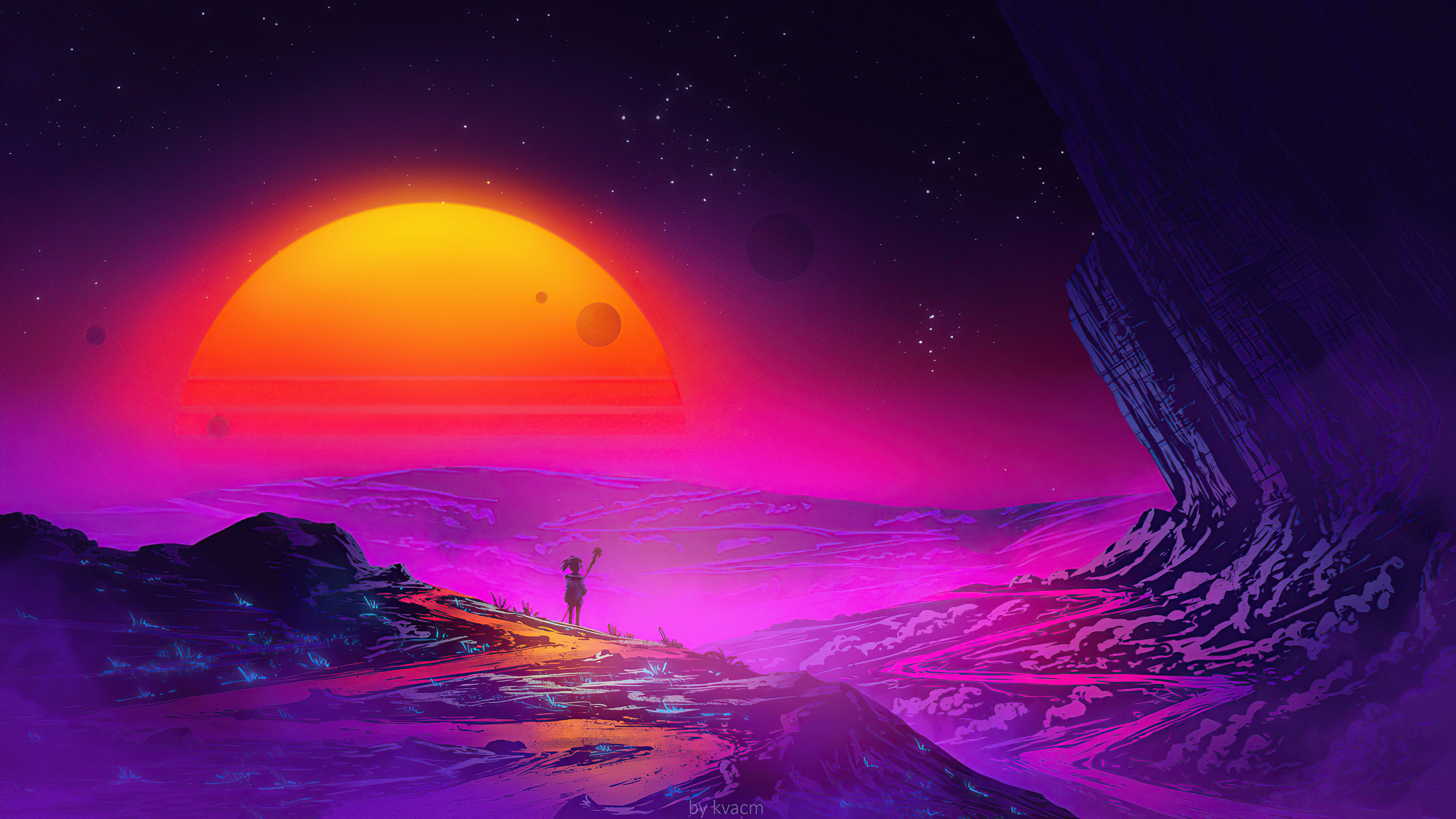 Synthwave Planet Retro Wave Wallpapers