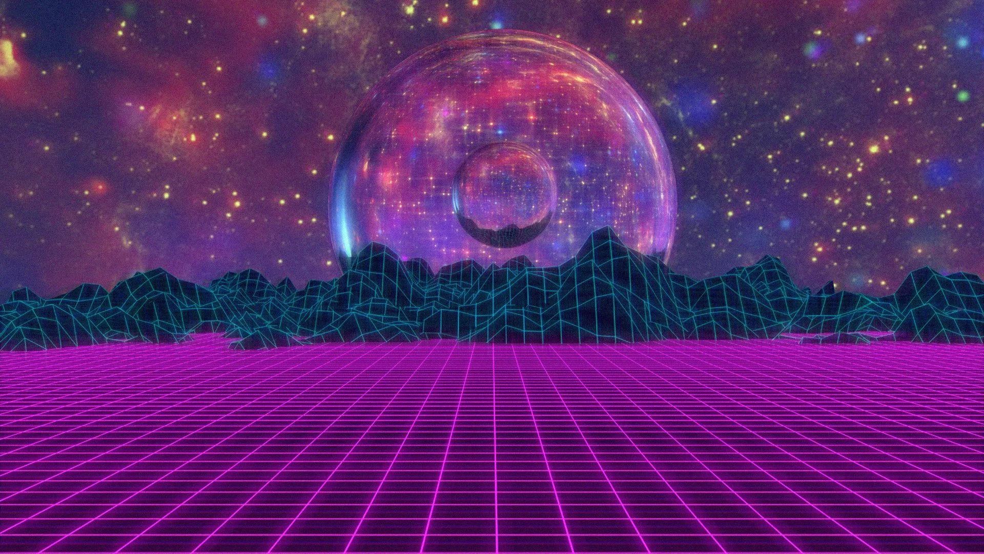 Synthwave Planet Retro Wave Wallpapers