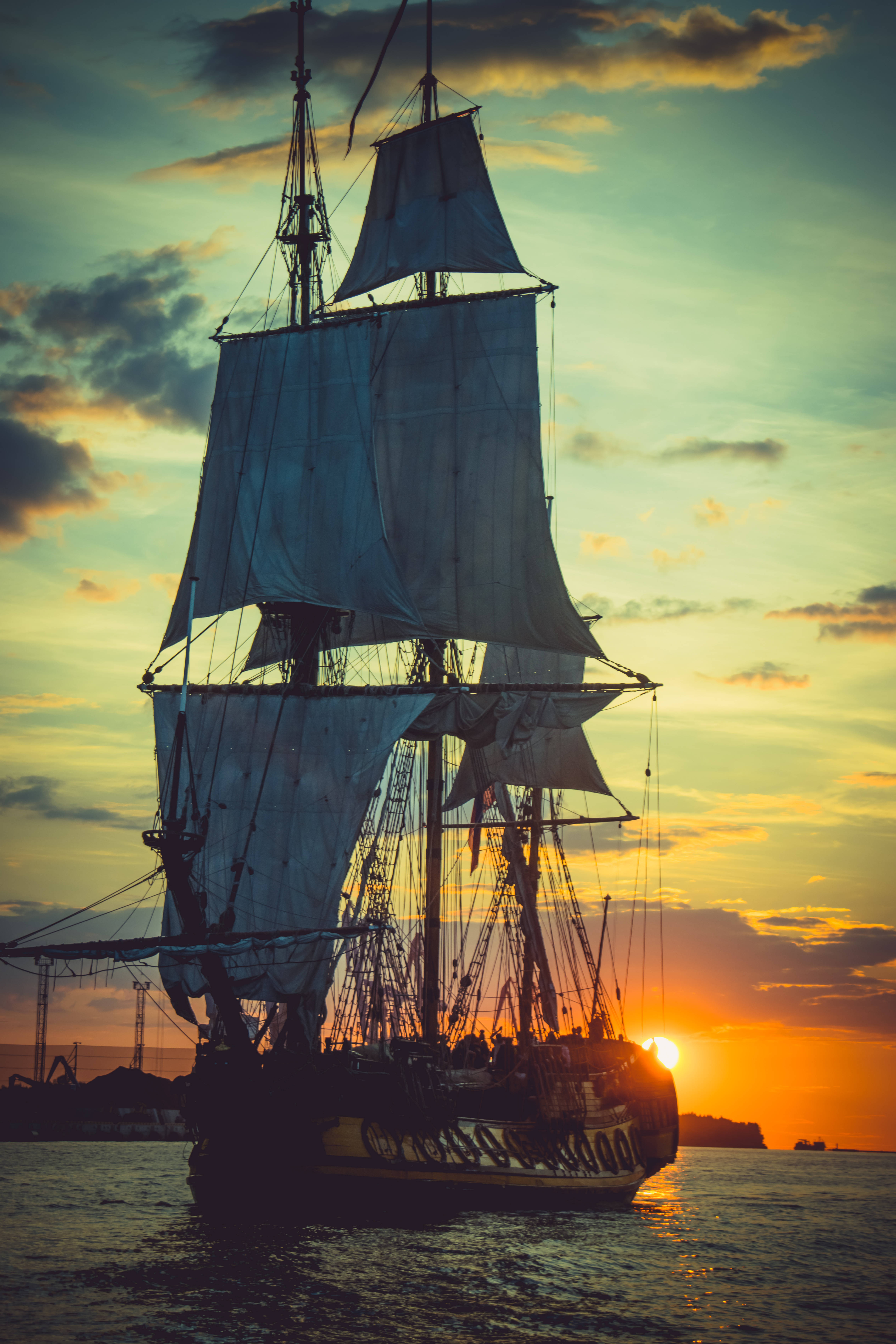 Tall Ship Sunset Wallpapers