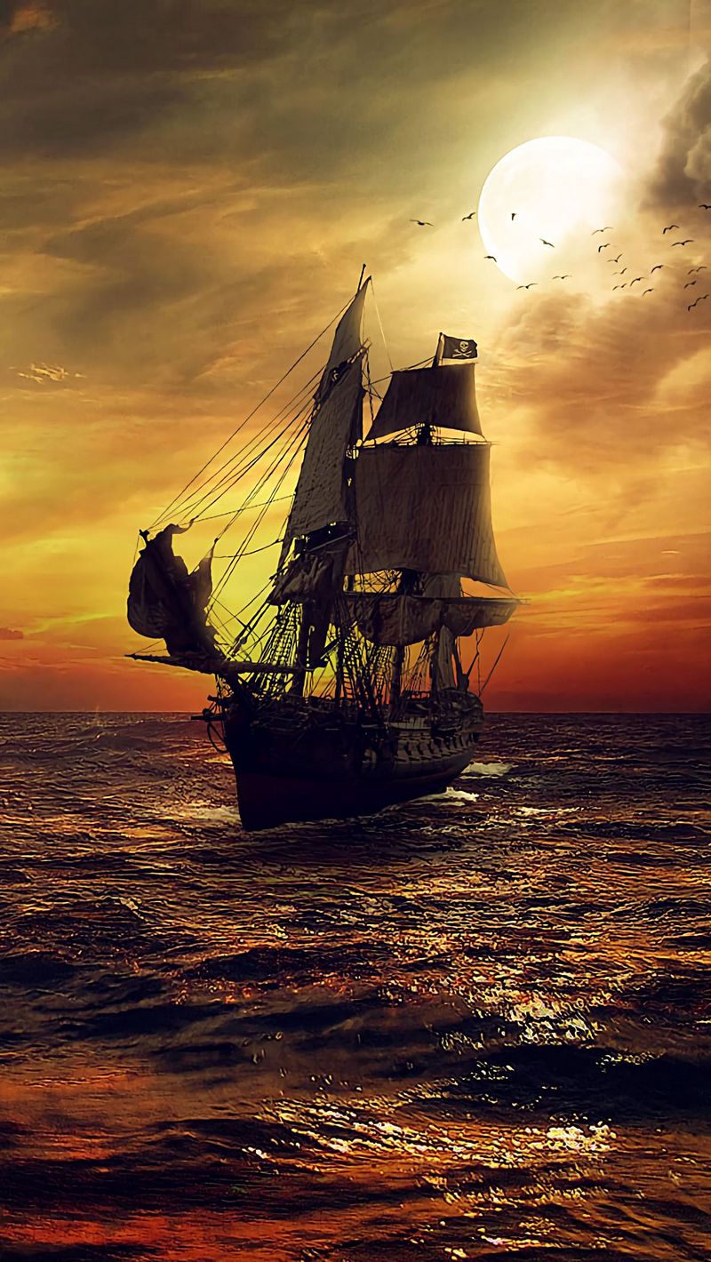 Tall Ship Sunset Wallpapers