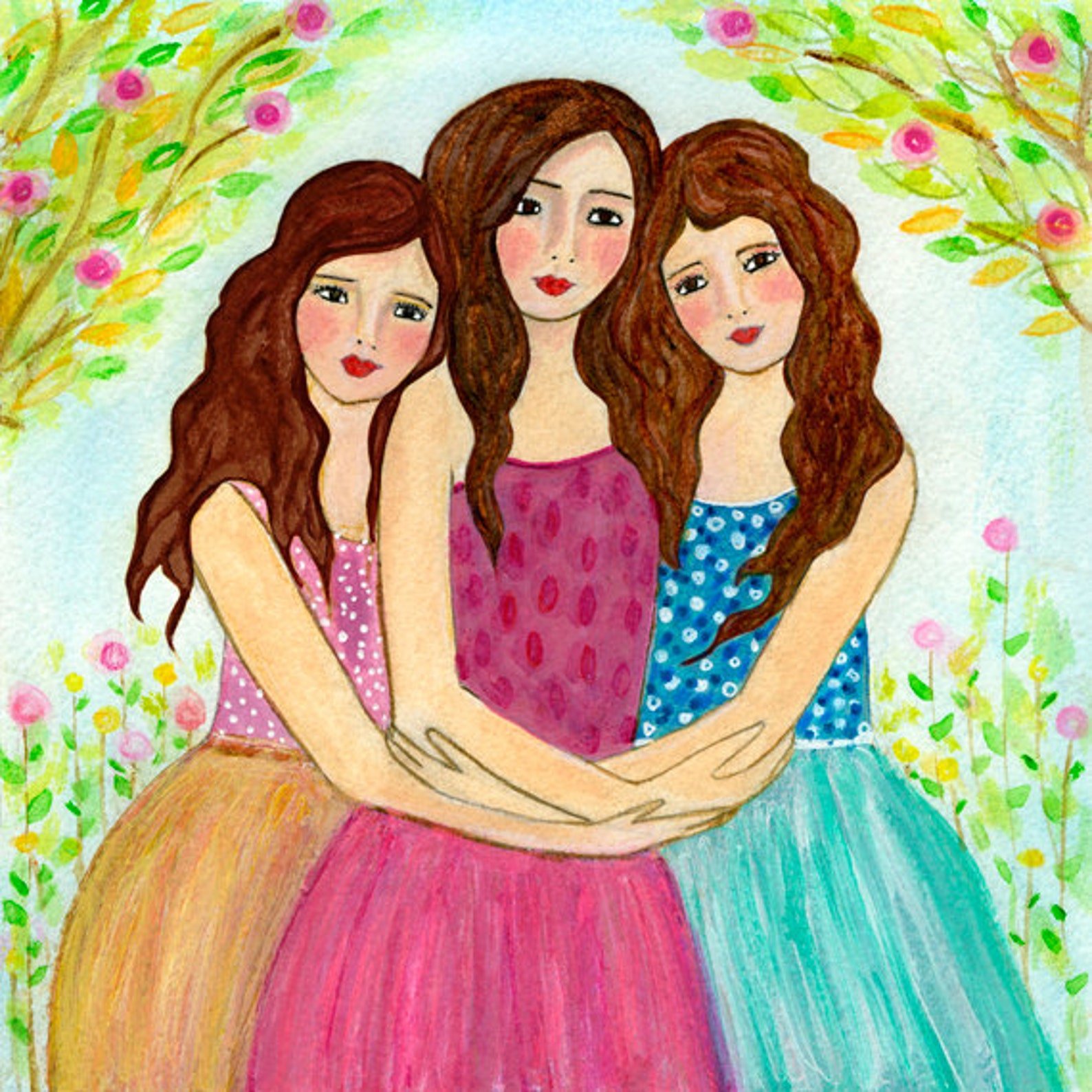 Three Friends Hd Painting Wallpapers