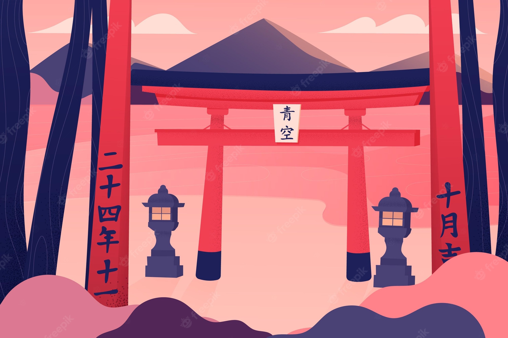 Torii Gate Paint Art Wallpapers