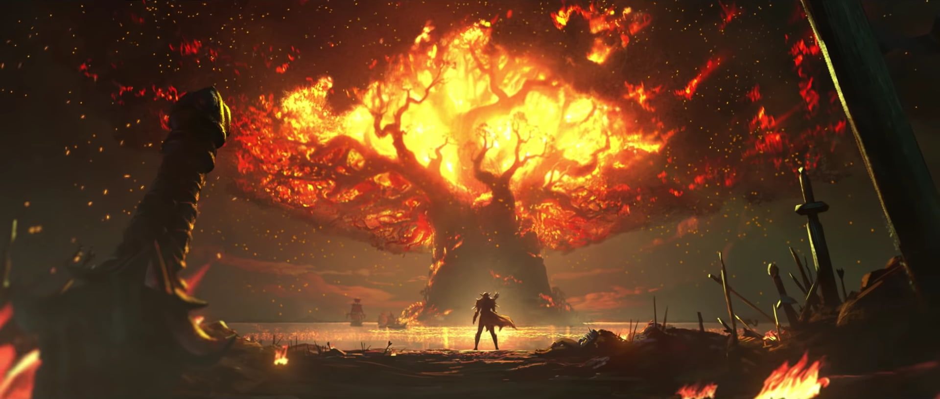Tree On Fire Wallpapers