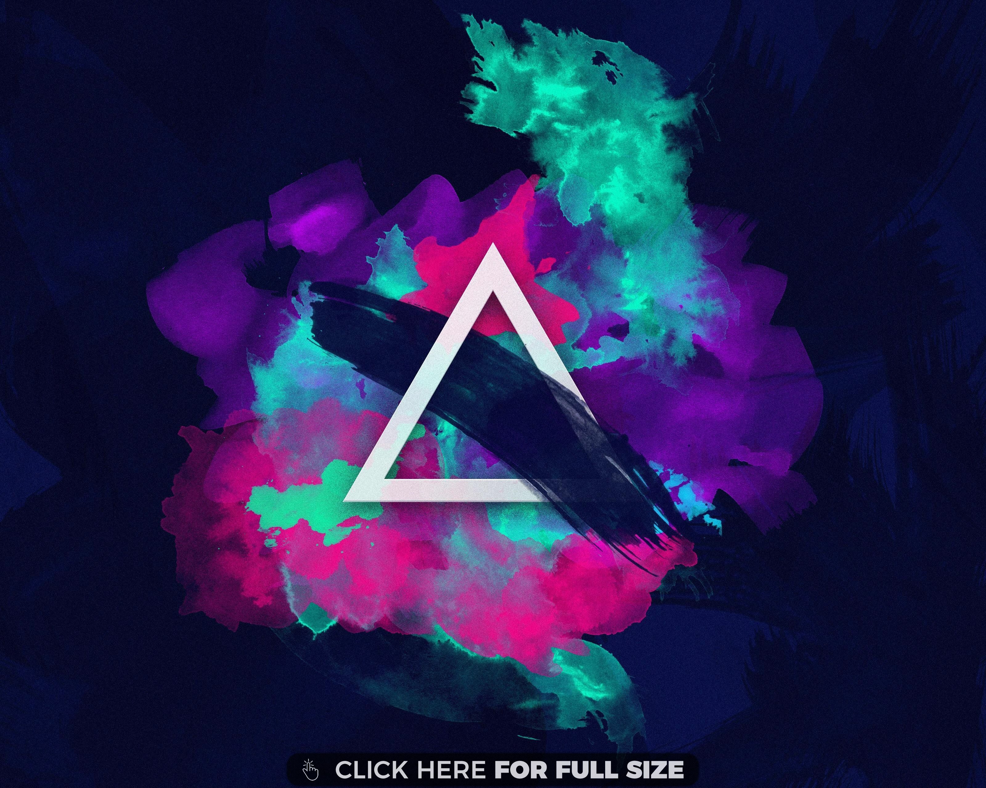 Triangle Geometric Blue Amoled Art 5K Wallpapers