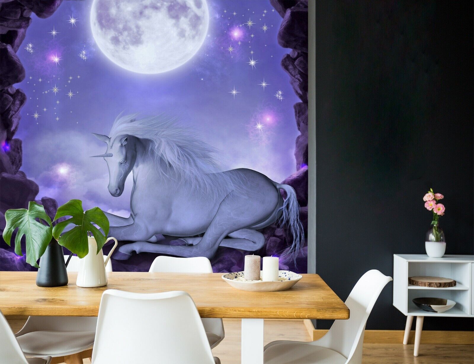 Unicorn Horse Full Moon Wallpapers