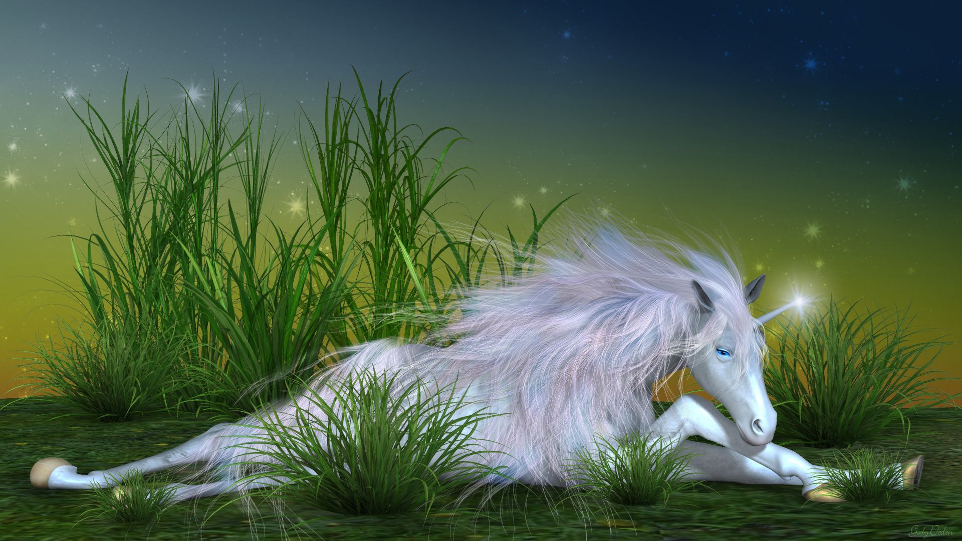 Unicorn In Field Wallpapers