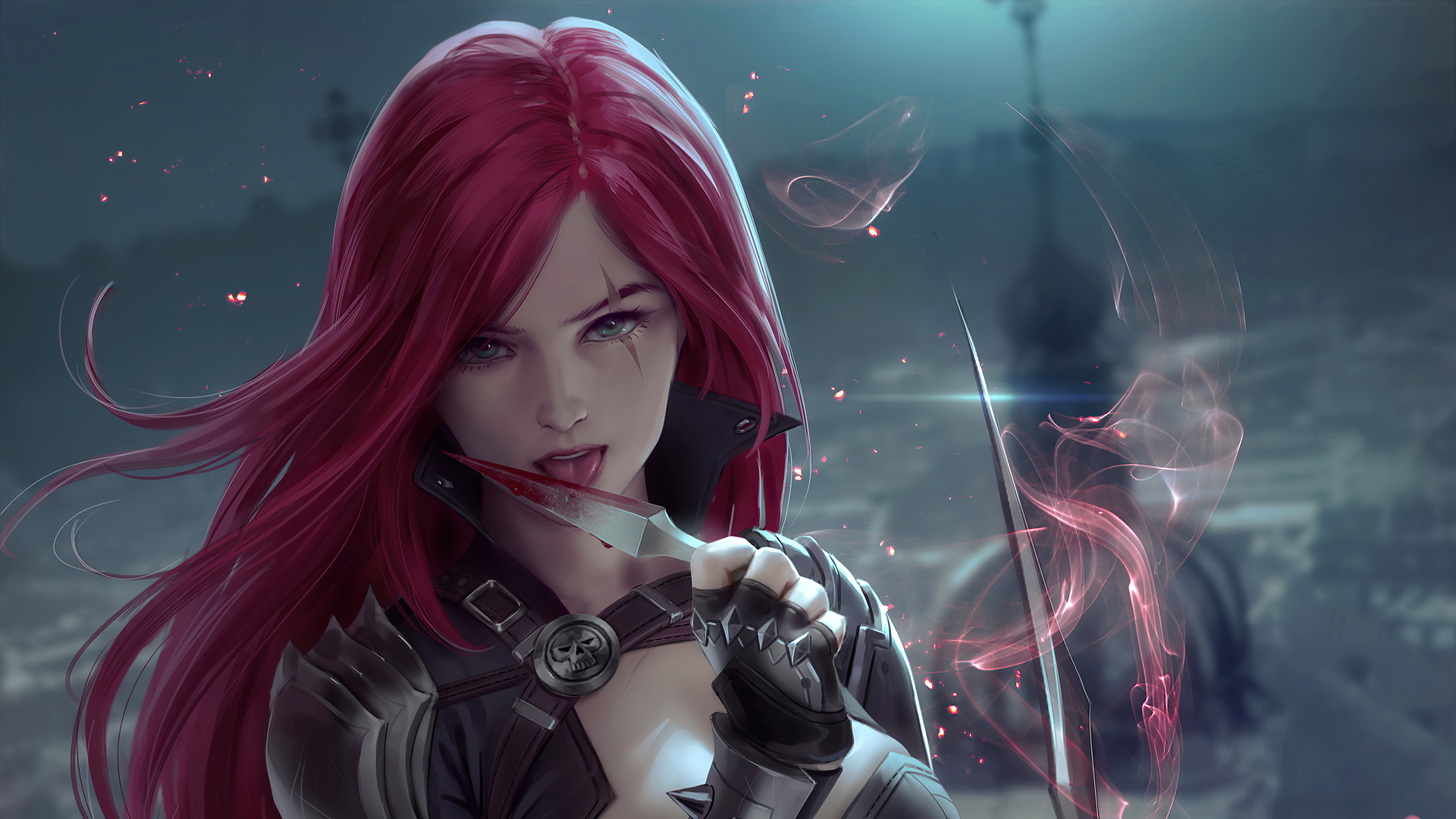 Warrior Girl In Cyberpunk City Wallpapers