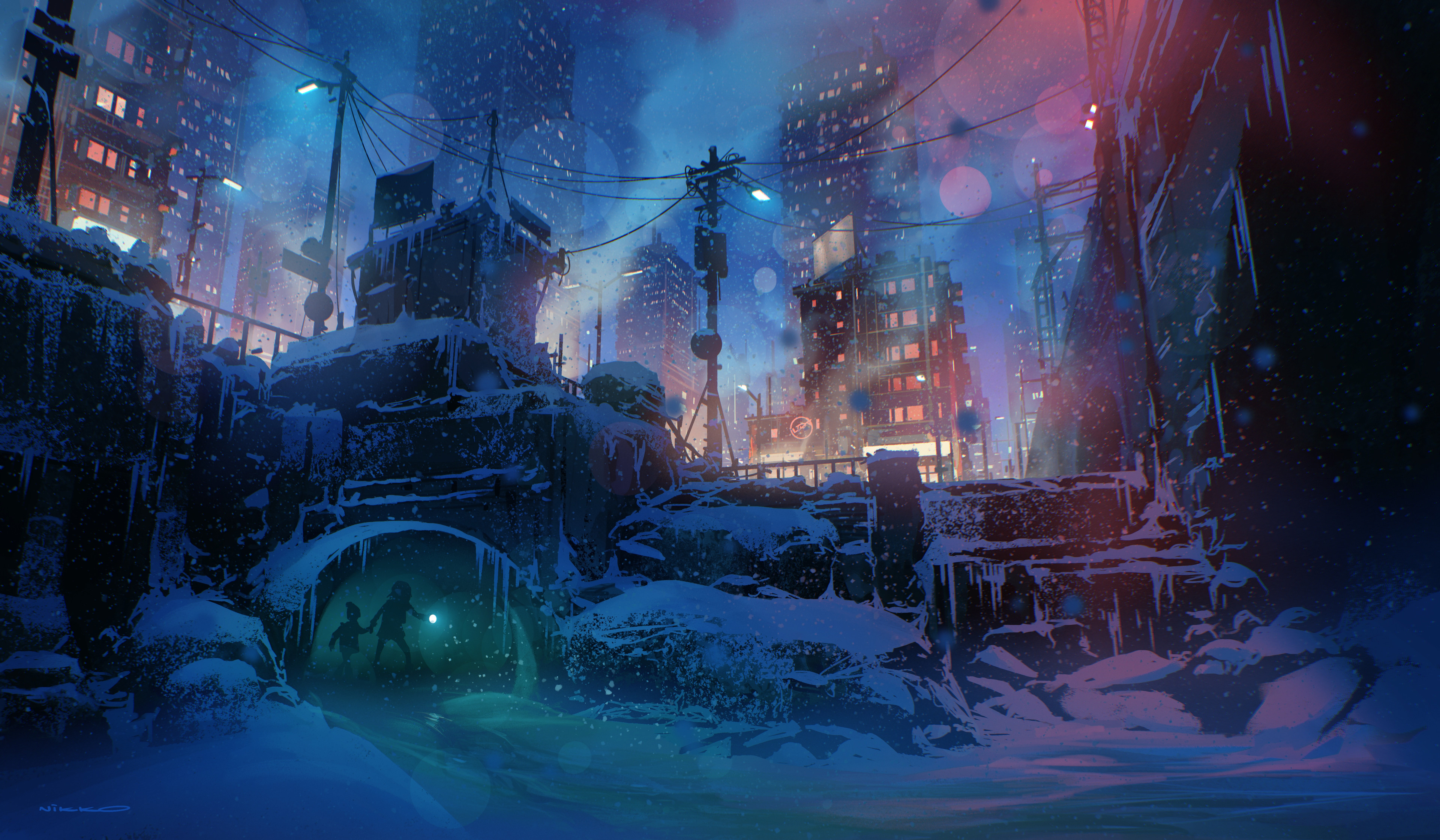 Winter City Digital Art Wallpapers