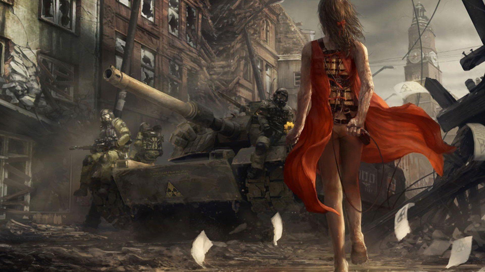 Woman Alone In Post Apocalyptic Wallpapers