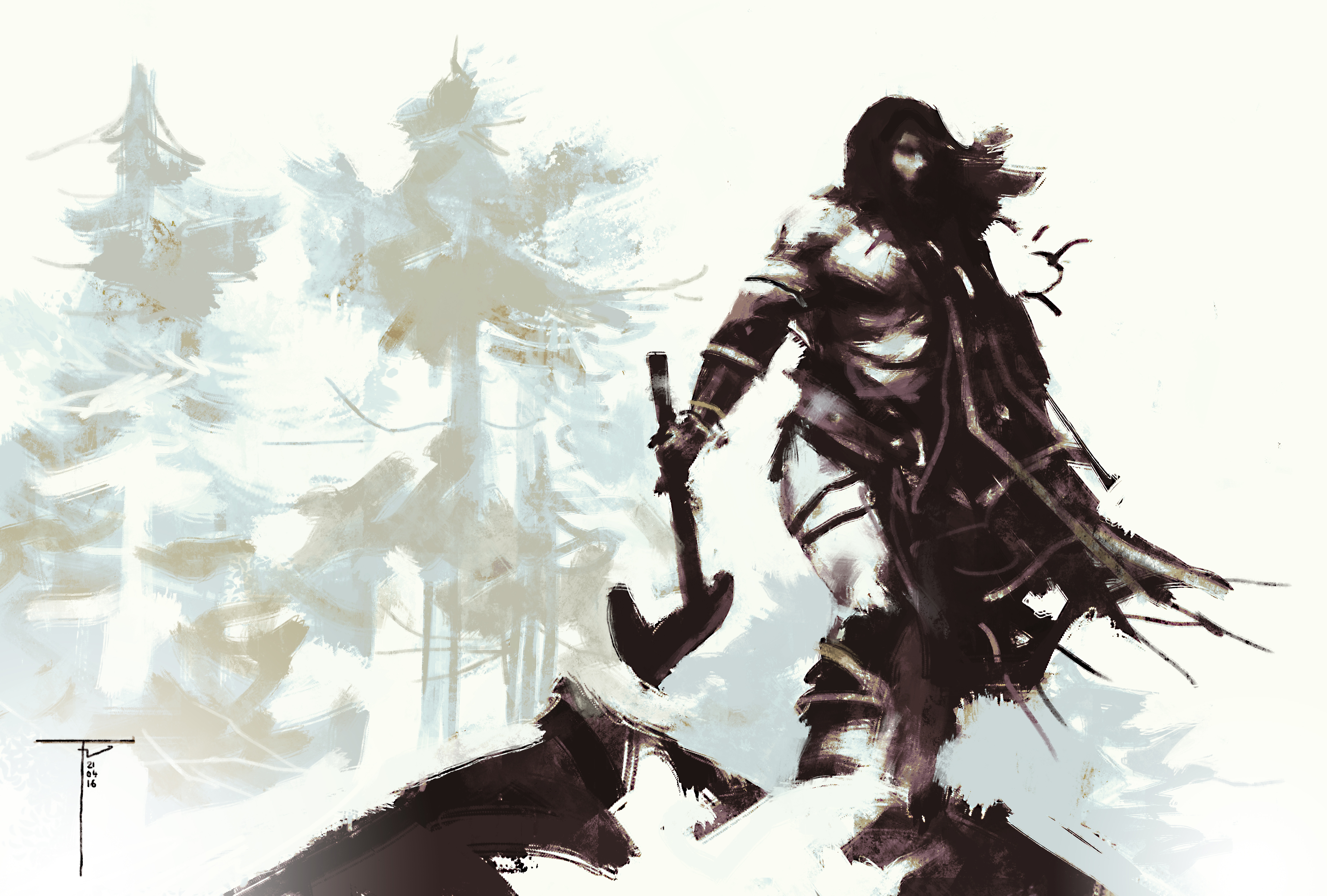 Woman Warrior With Axe Wallpapers