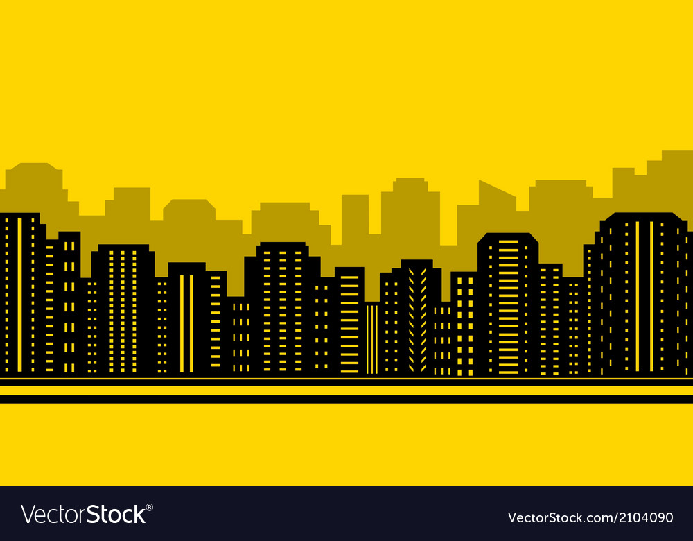 Yellow City Vector Reflection Wallpapers