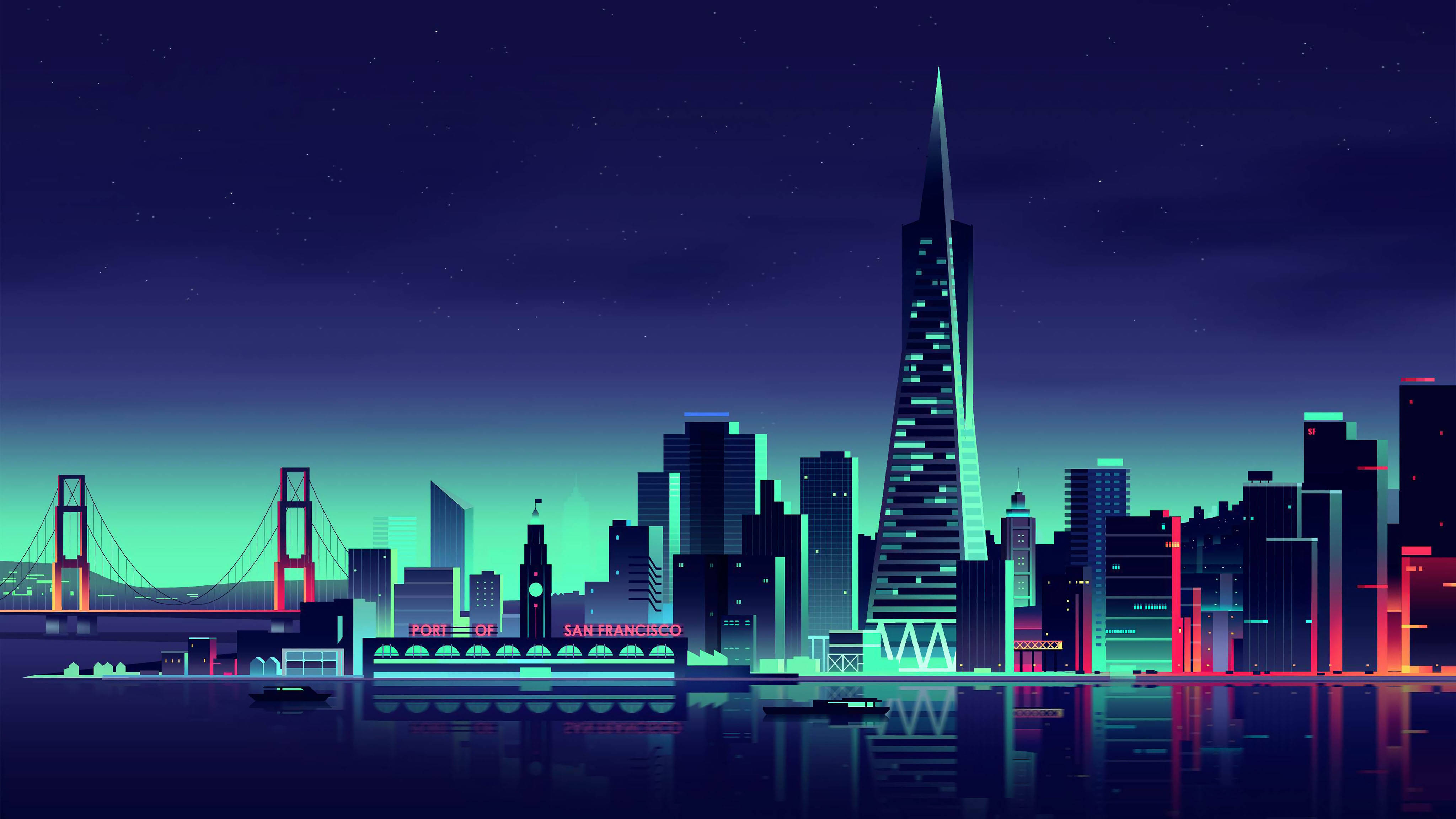 Alone In Cityscape Minimal Wallpapers