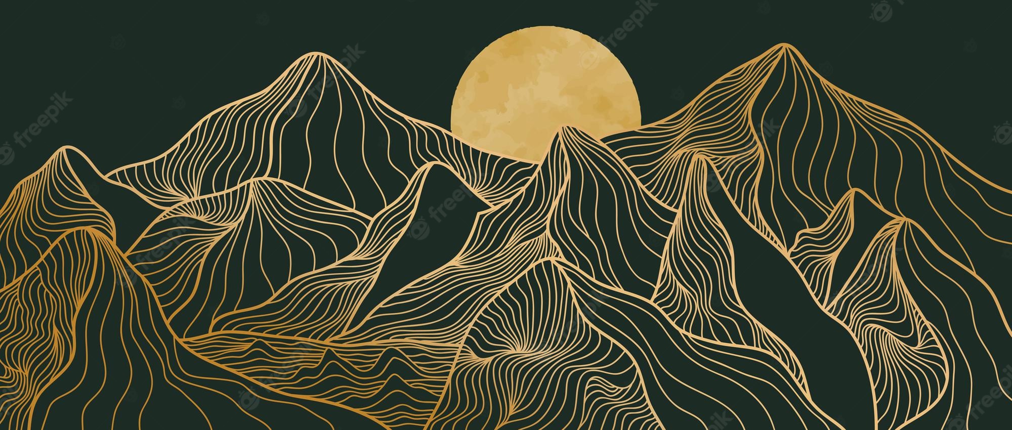 Black Mountains Vector Minimal Art Wallpapers