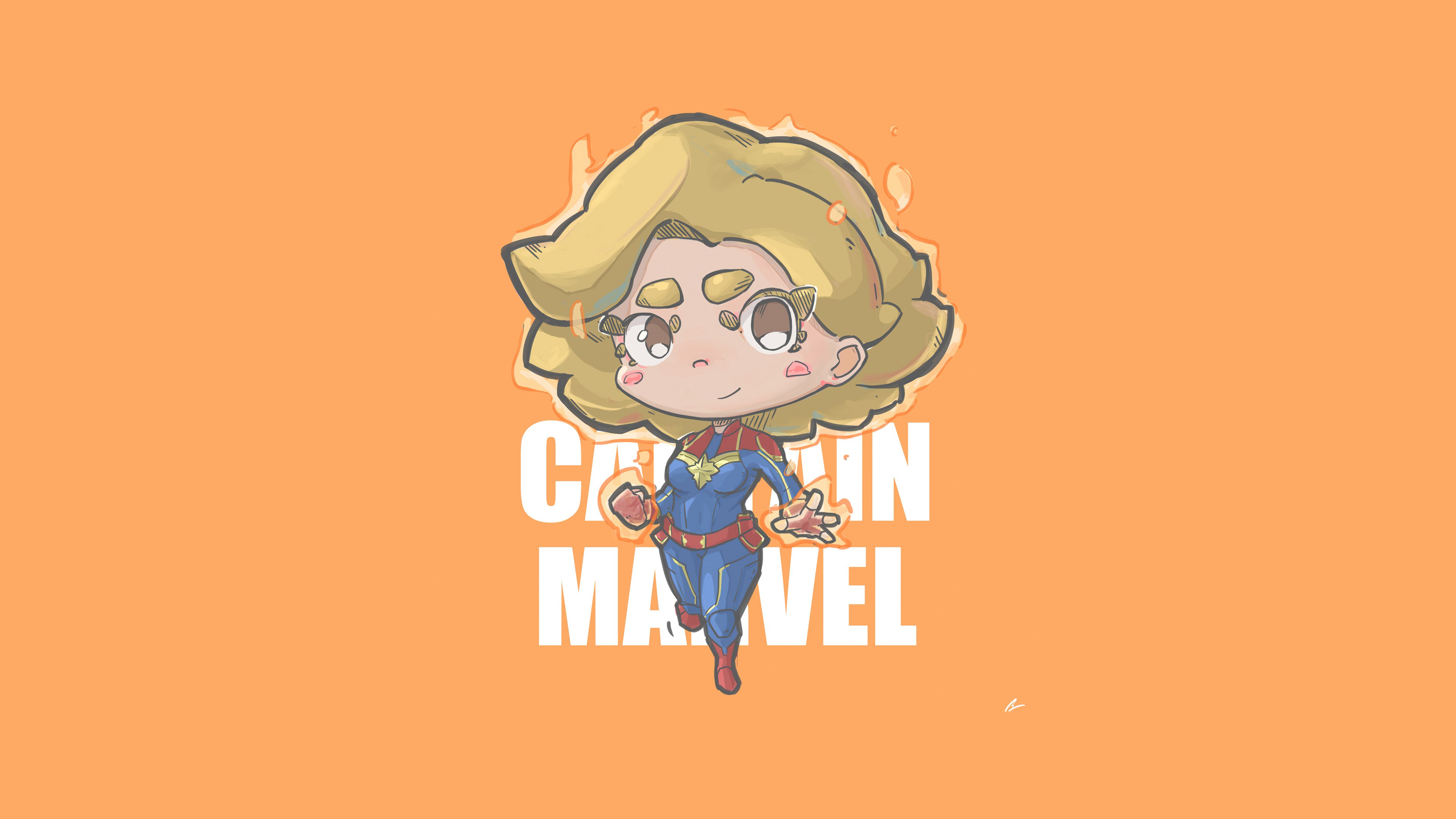 Captain Marvel Minimal 4K Wallpapers