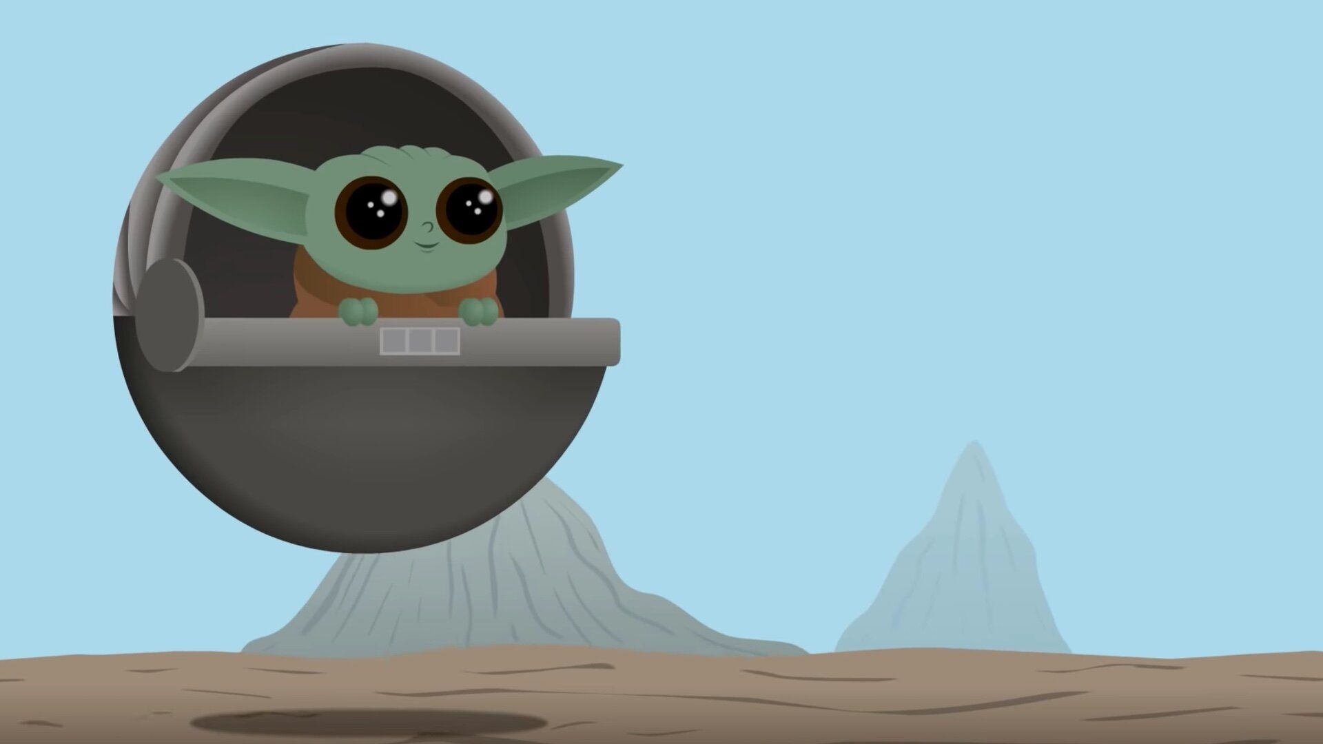 Cool Baby Yoda Minimalist Wallpapers