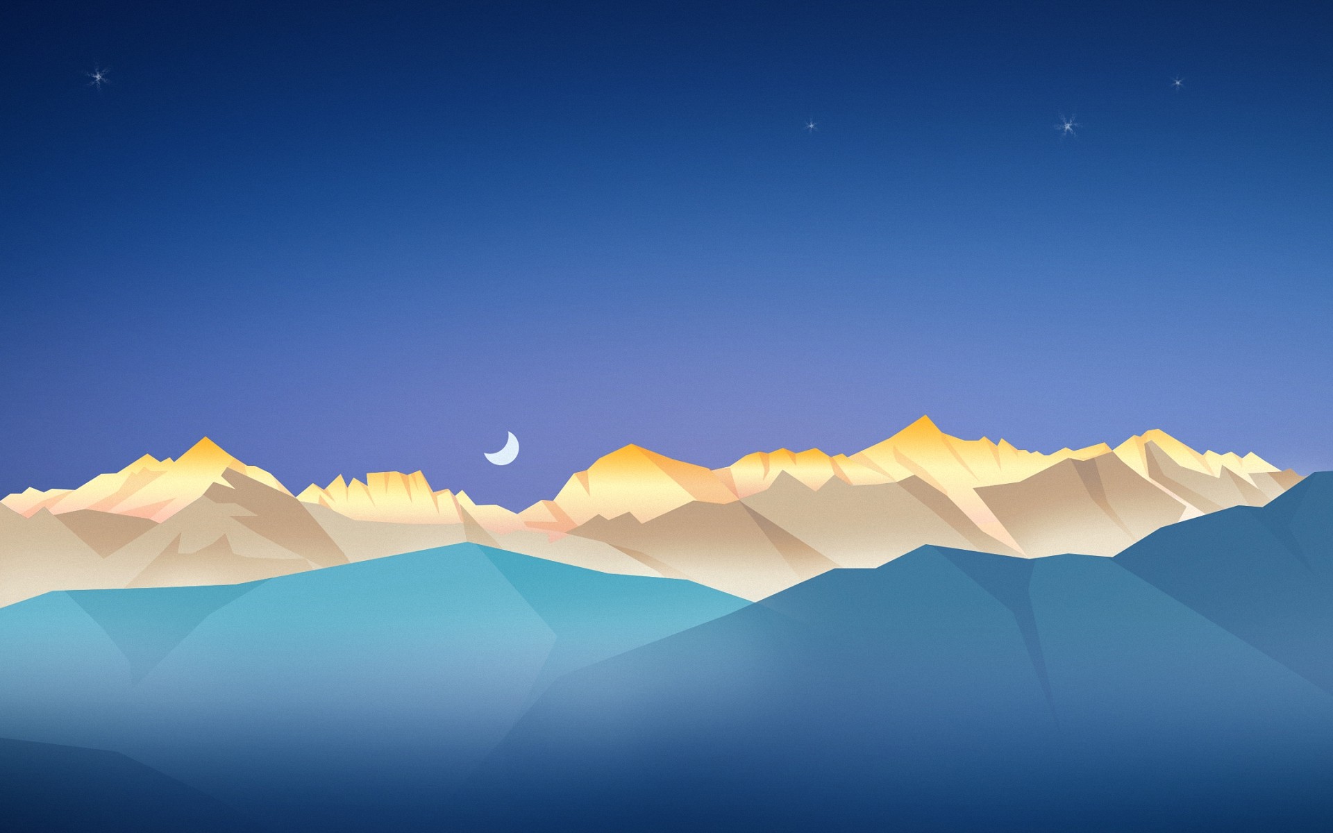 Cool Landscape Night Minimal Art Wallpapers