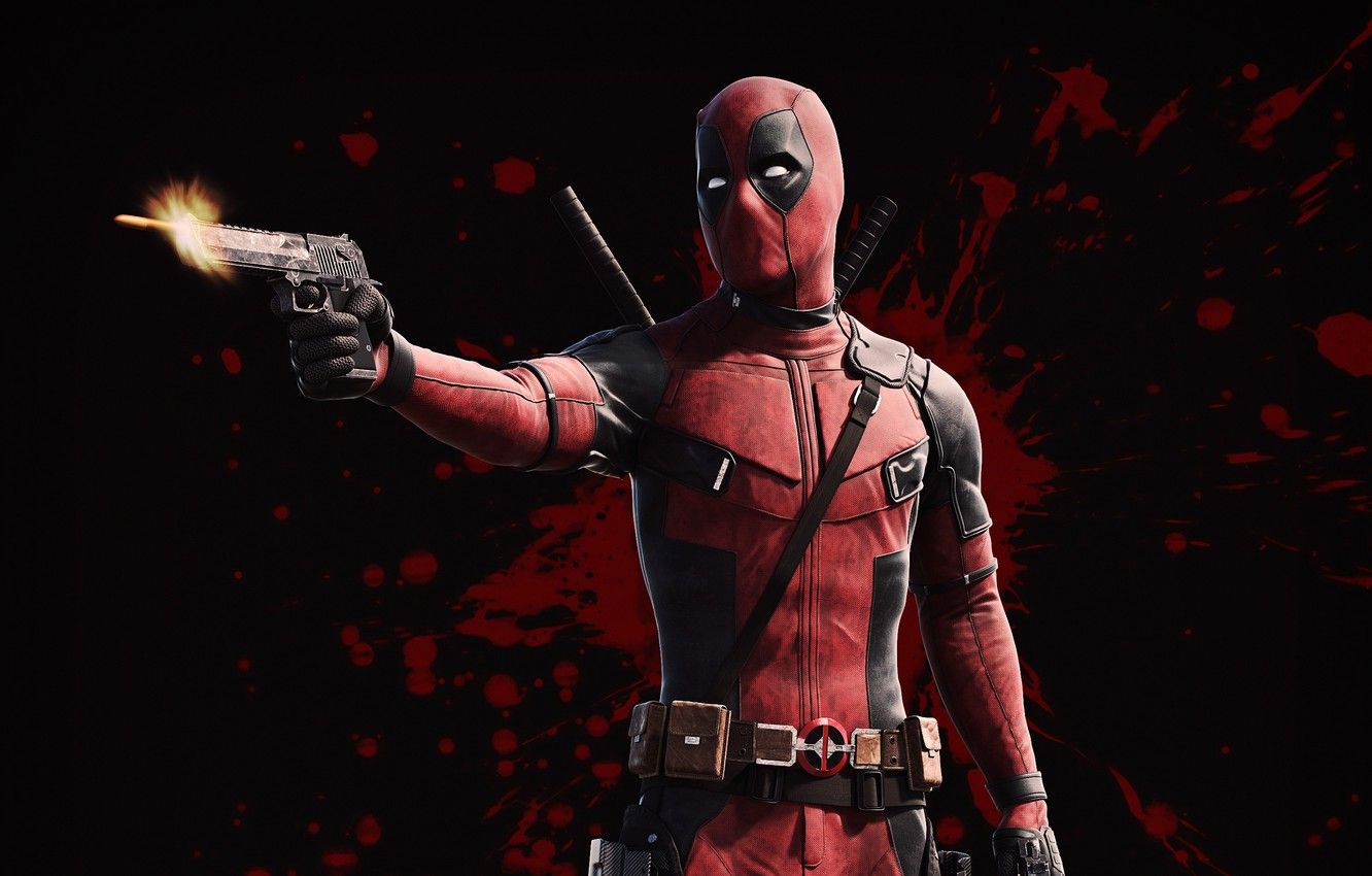 Deadpool With Guns Up Wallpapers