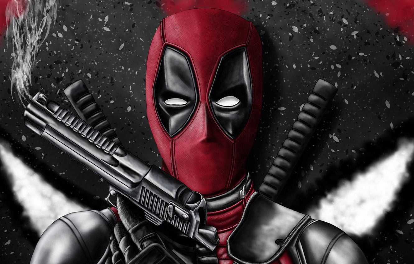 Deadpool With Guns Up Wallpapers