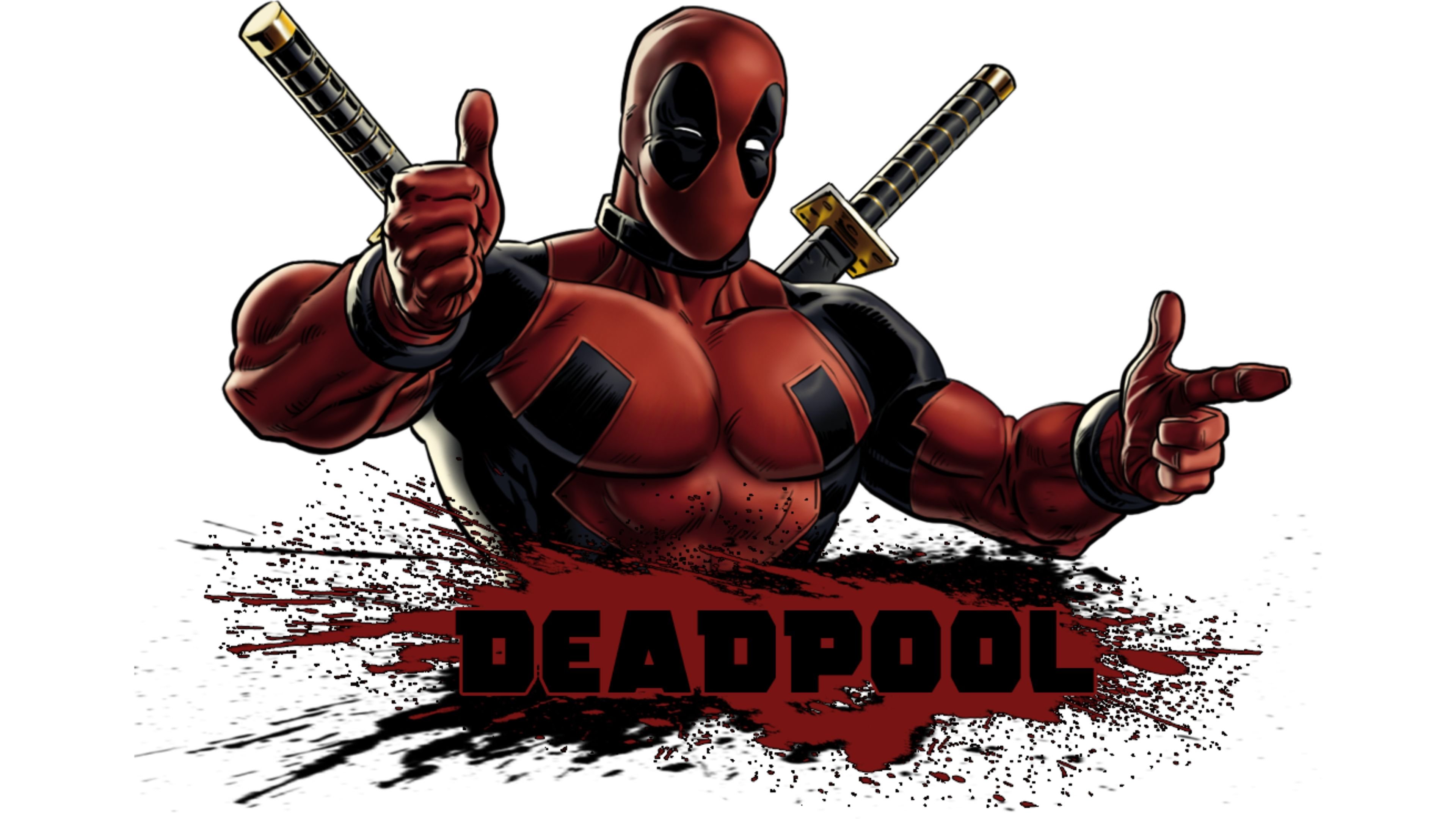 Deadpool With Guns Up Wallpapers