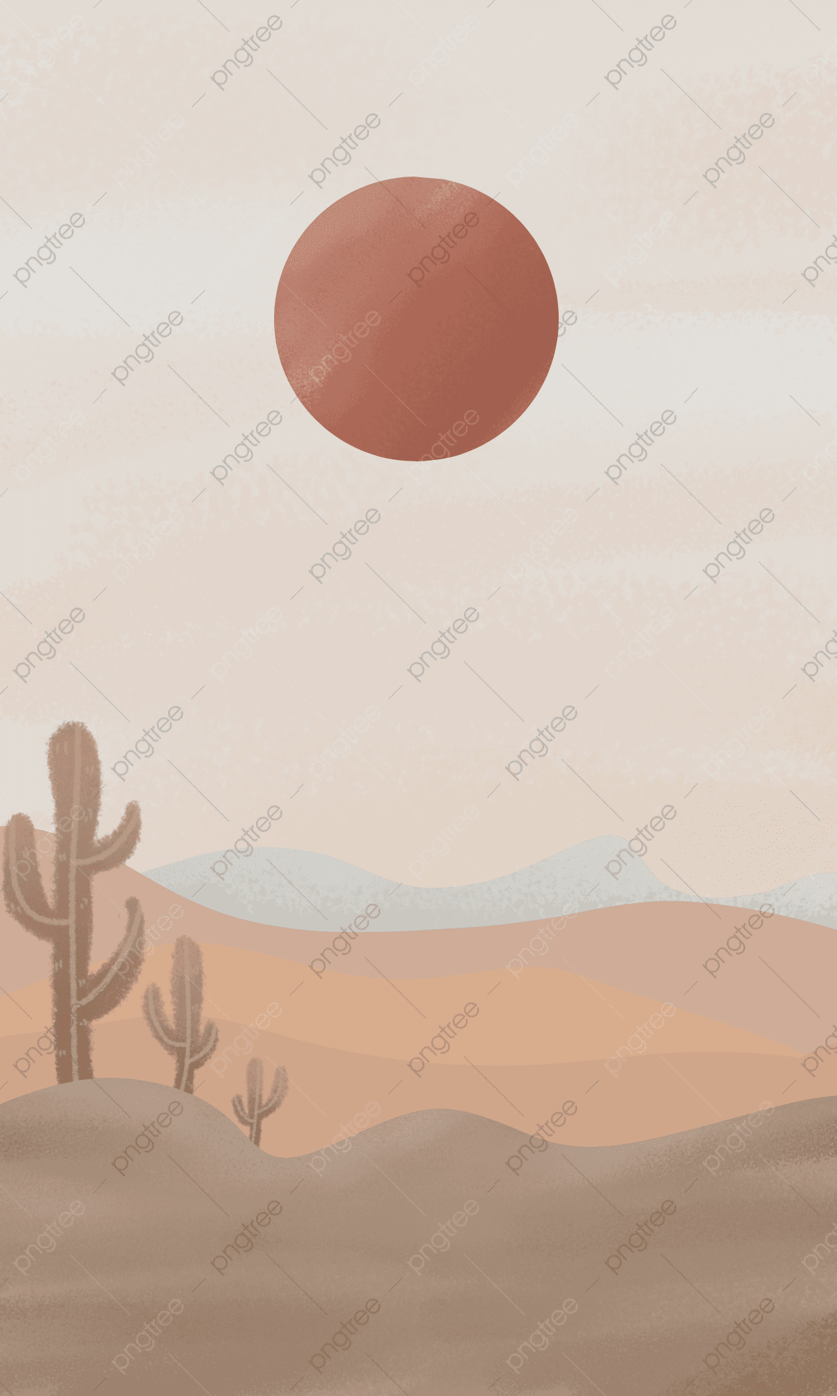 Desert Night Illustration Wallpapers