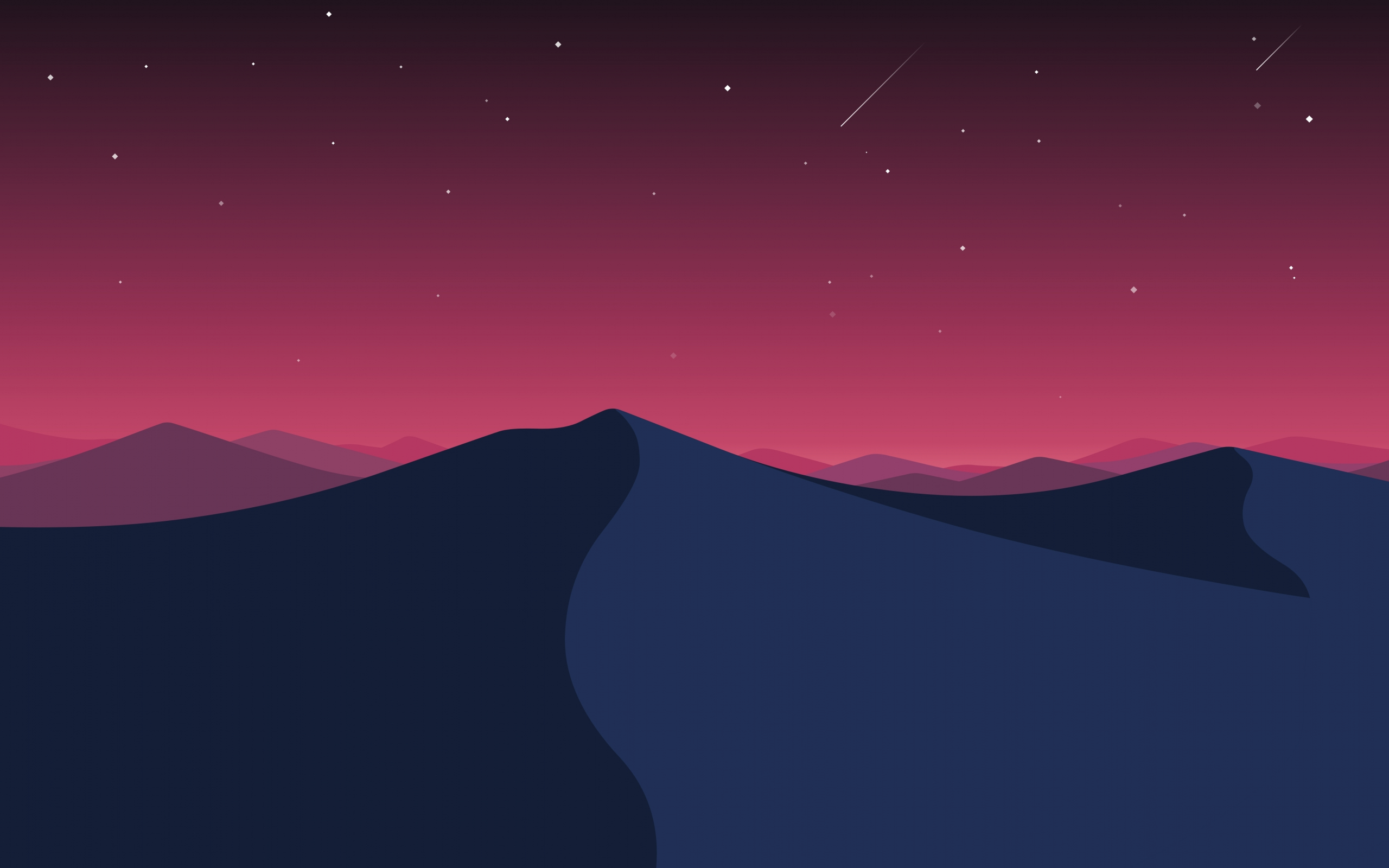 Desert Night Illustration Wallpapers