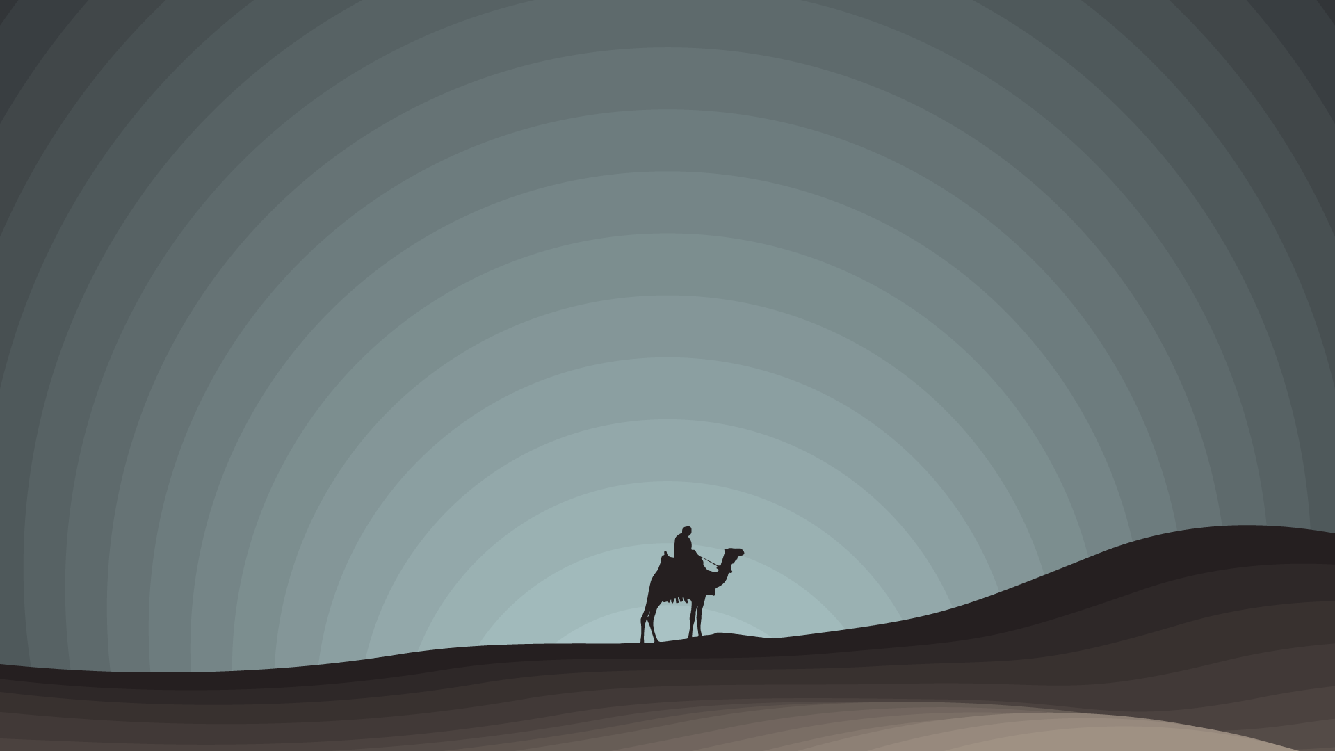 Desert Night Illustration Wallpapers