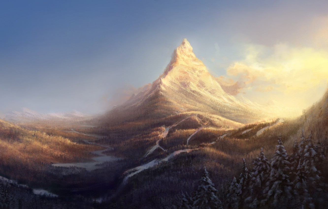 Forest And Mountains Illustrations Wallpapers