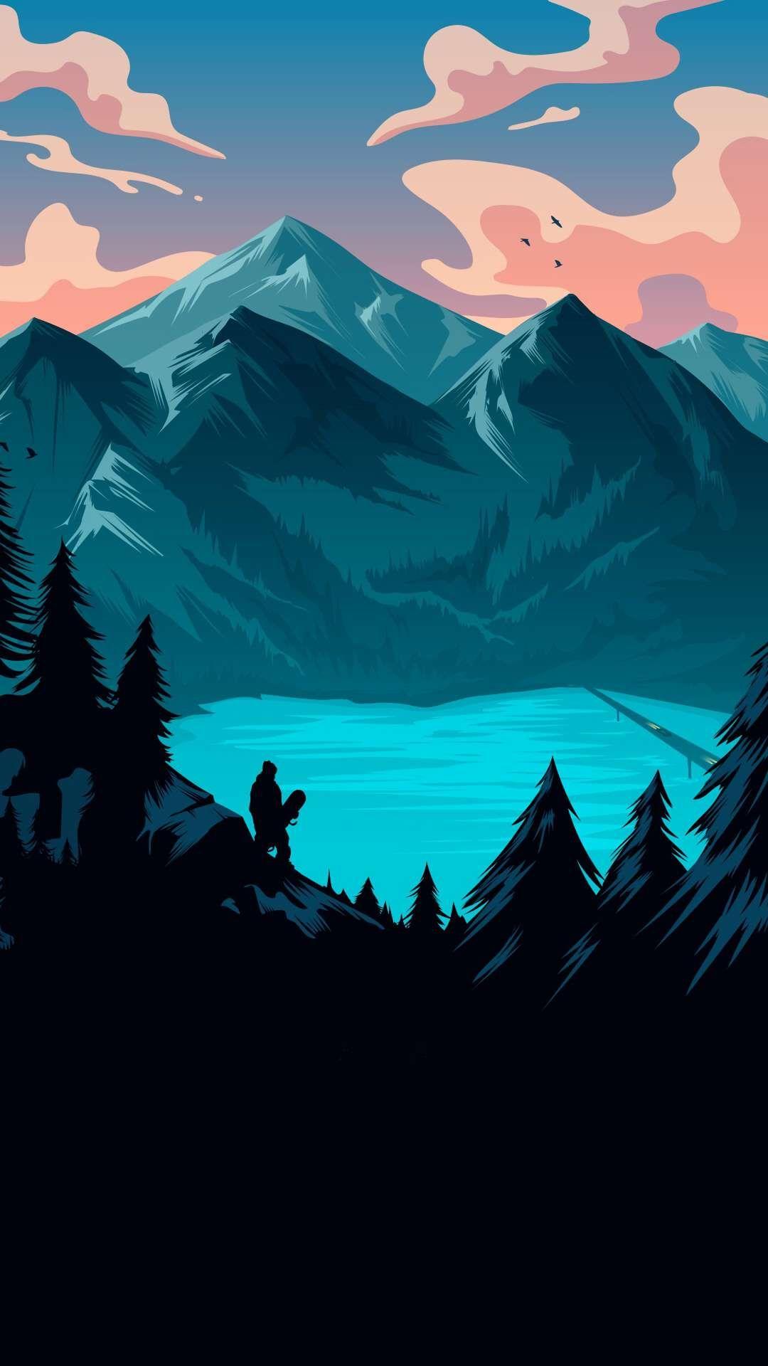 Forest Minimal Paint Artwork Wallpapers