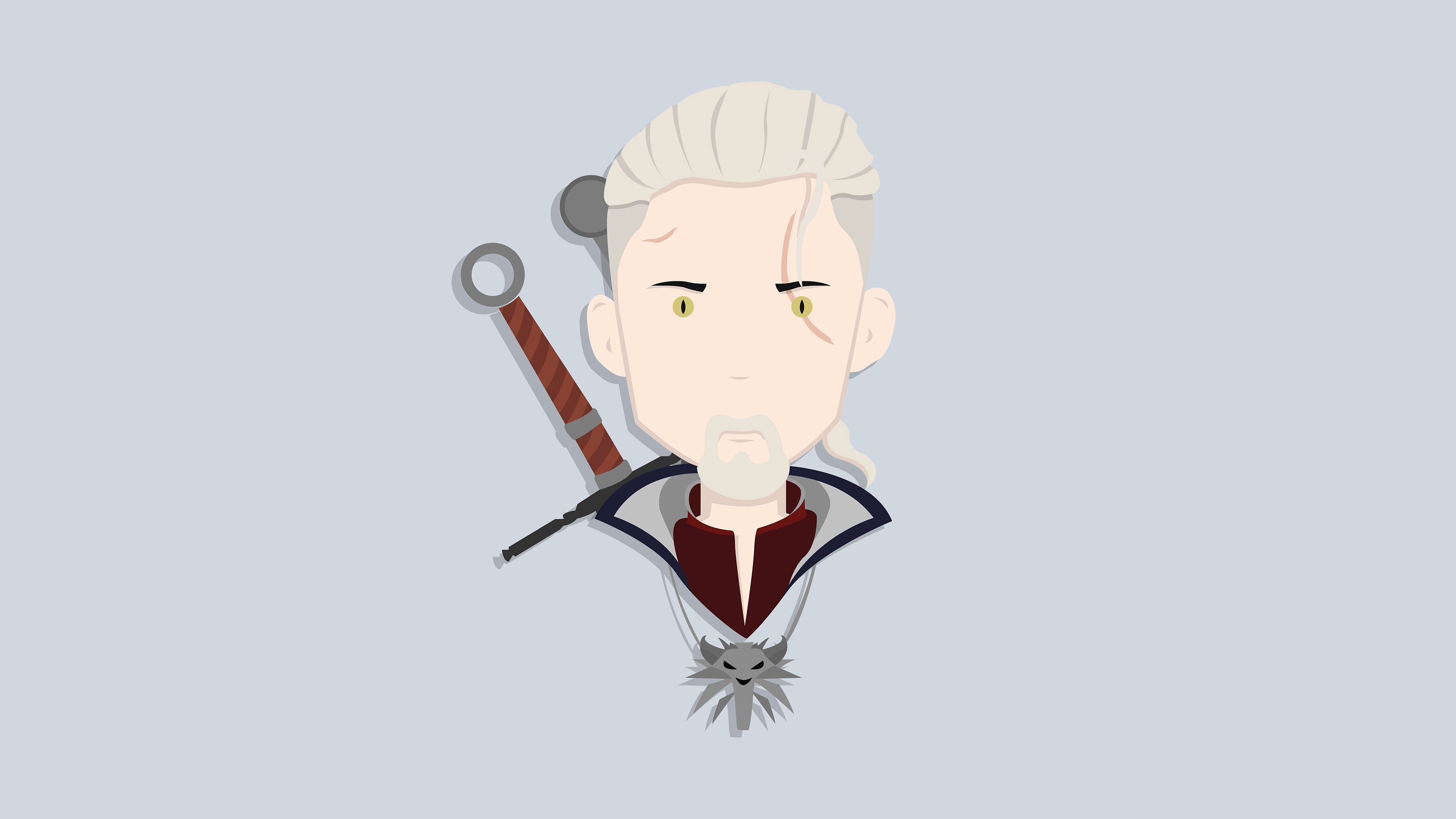 Geralt Of Rivia The Witcher Cartoon Minimal Wallpapers