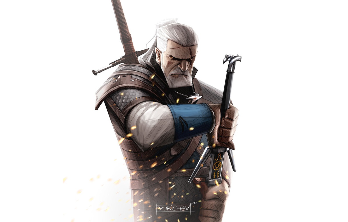 Geralt Of Rivia The Witcher Cartoon Minimal Wallpapers