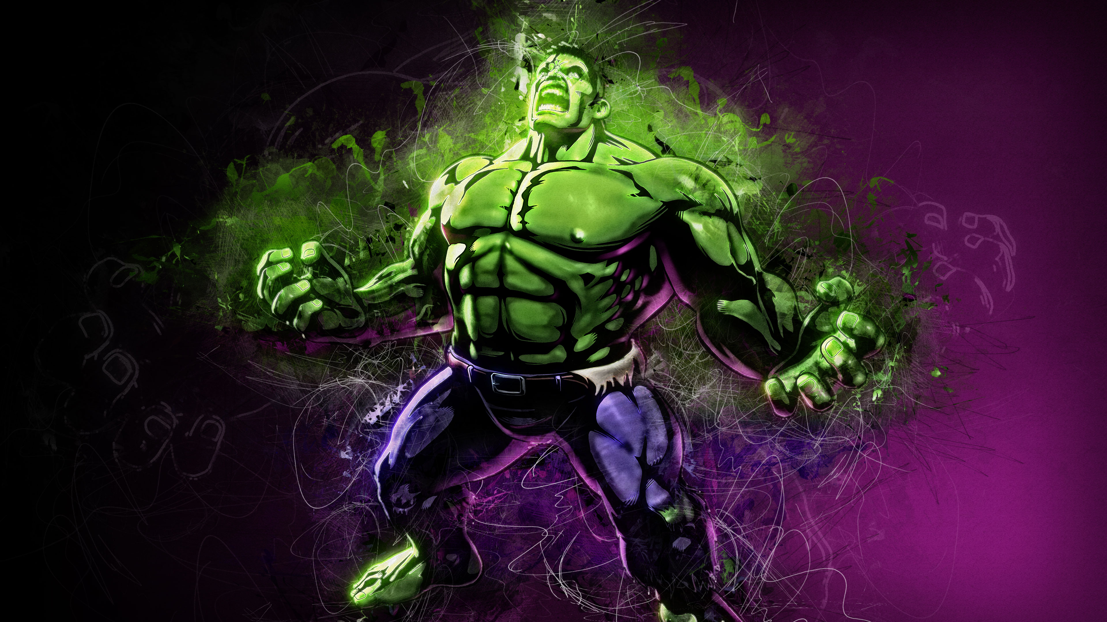 Hulk 4K Minimal Art Wallpapers