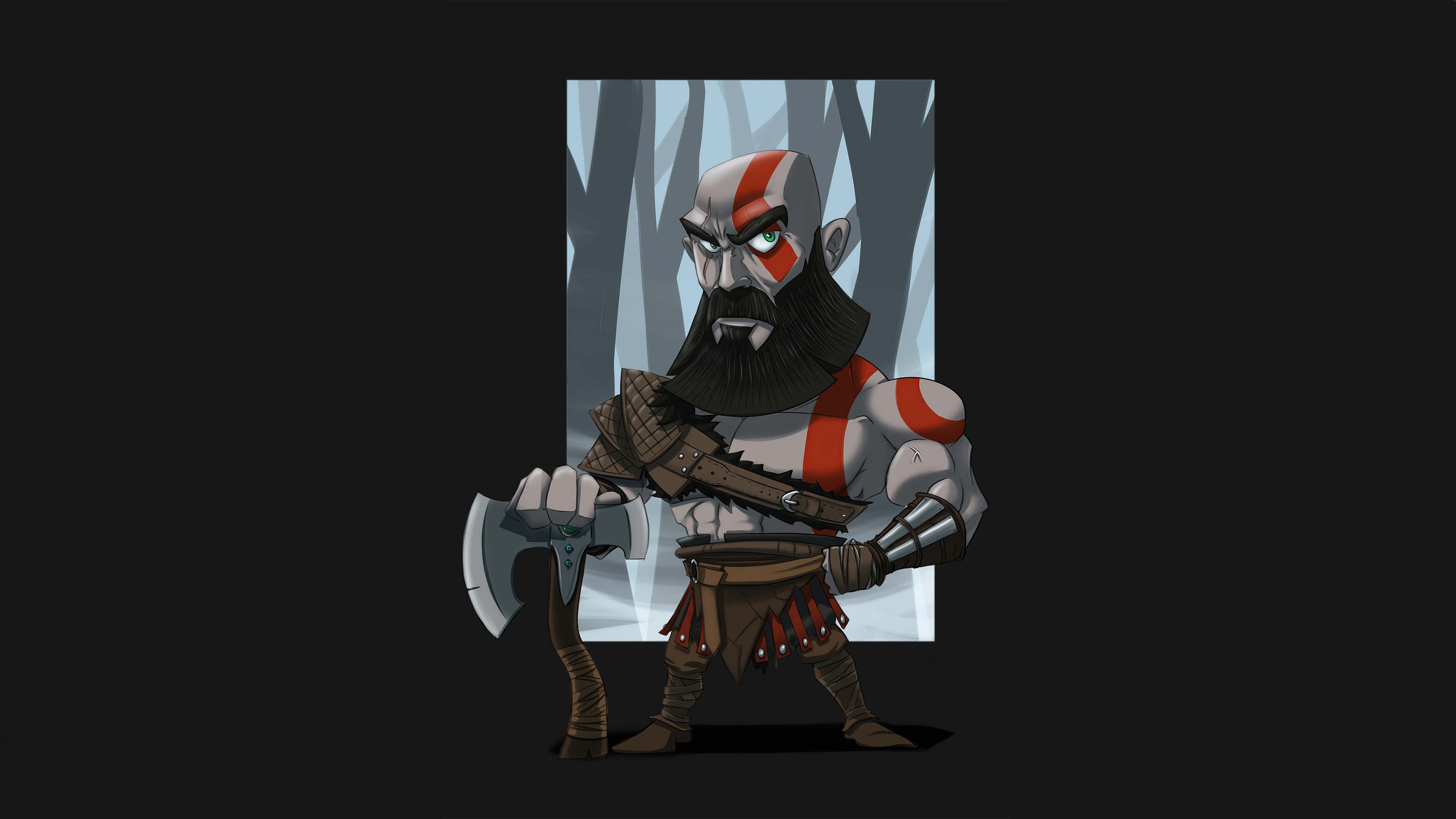 Kratos 10K Vector Art Wallpapers