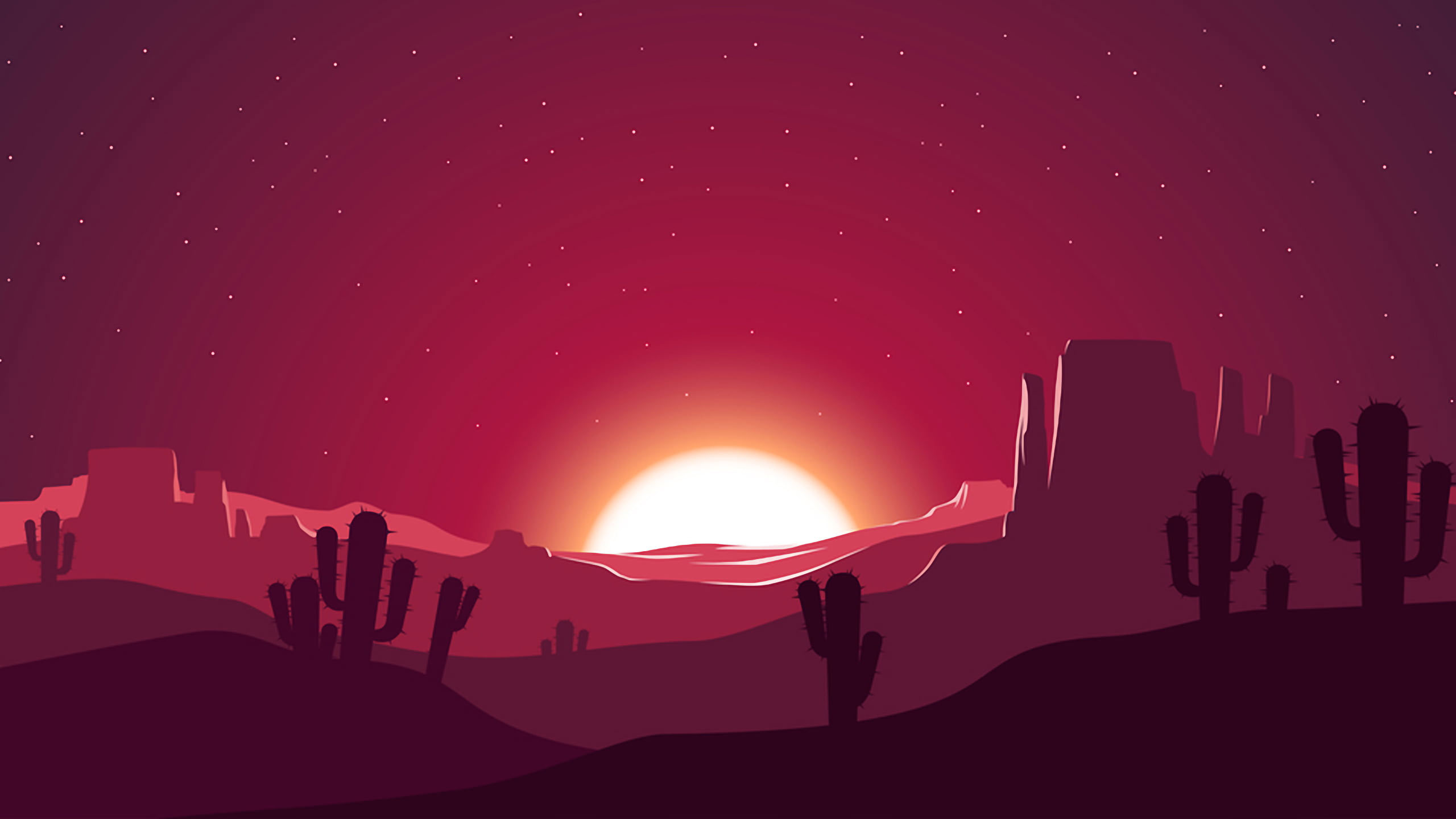 Minimal Artistic Desert Sunset Wallpapers