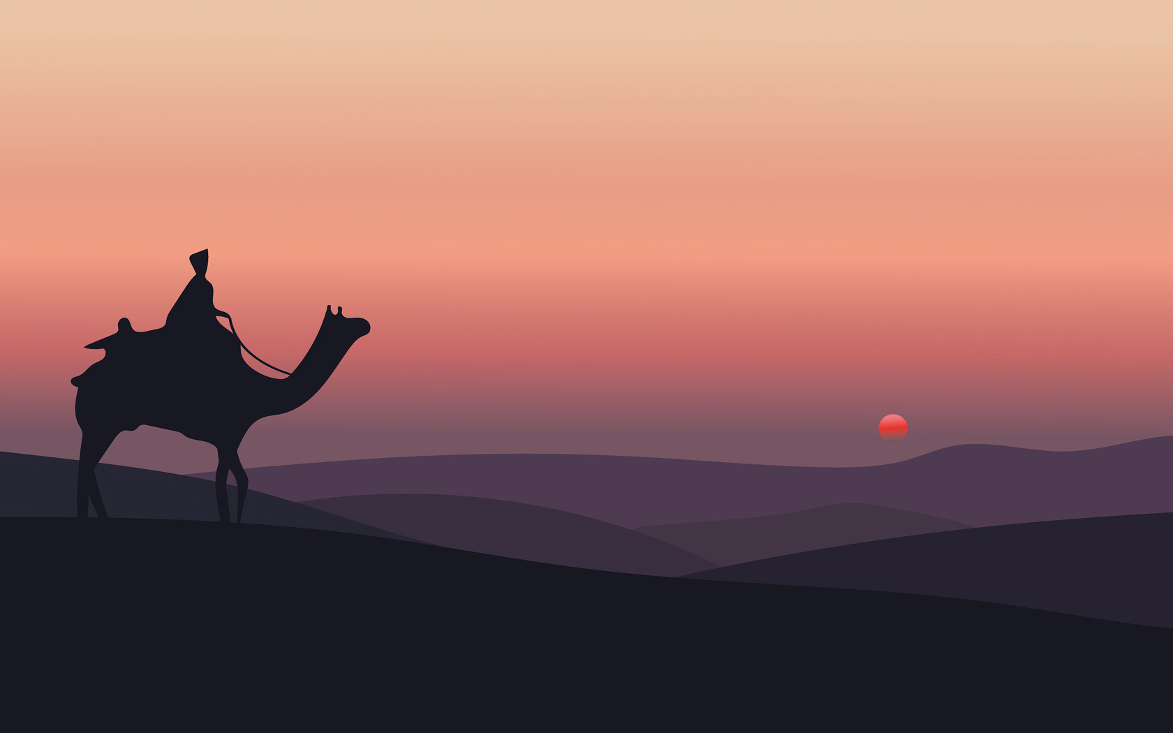 Minimal Artistic Desert Sunset Wallpapers