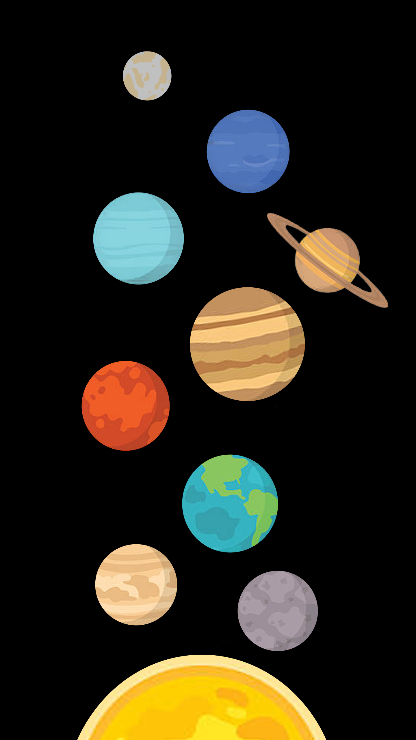 Minimal Colourful Solar System Wallpapers