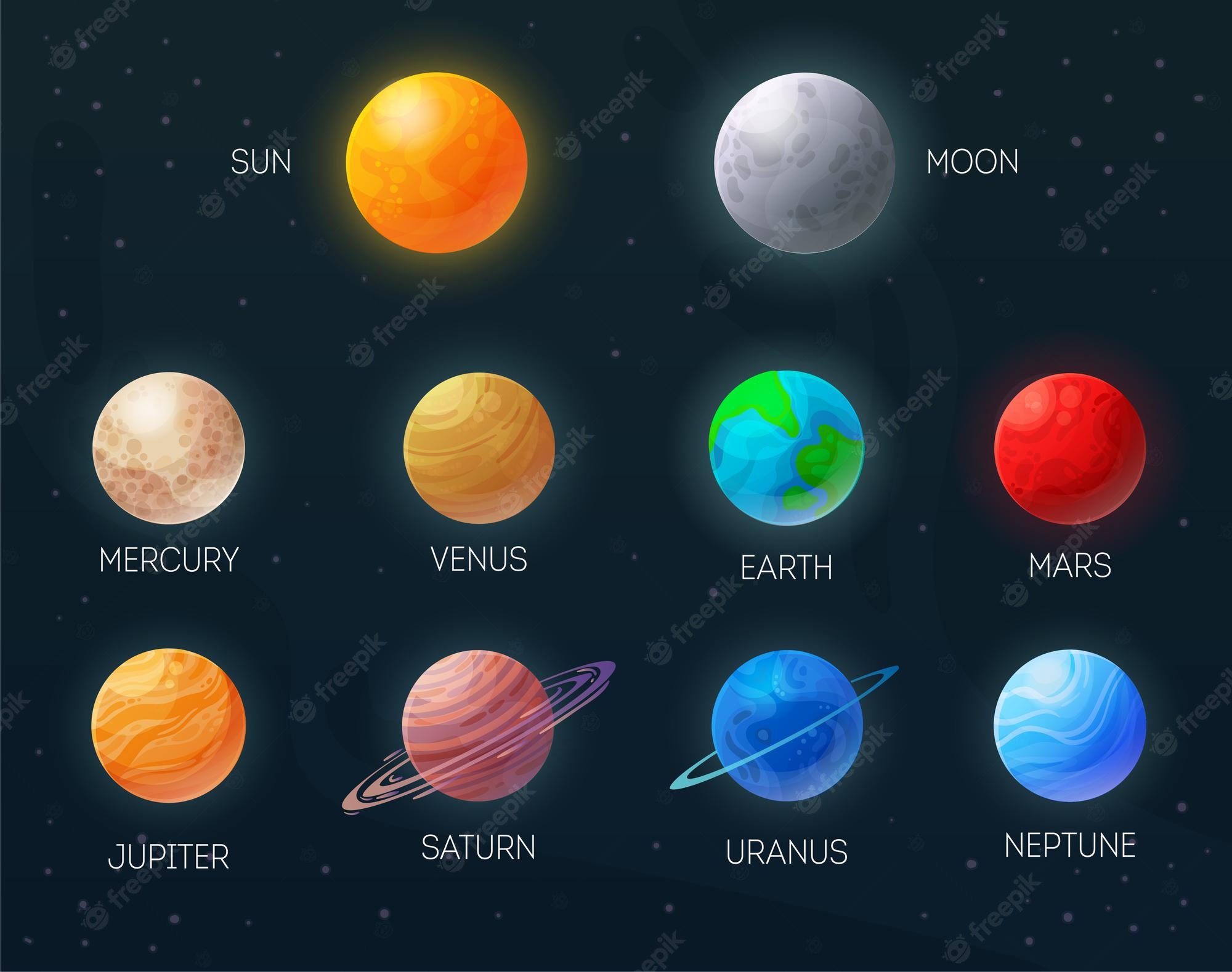 Minimal Colourful Solar System Wallpapers