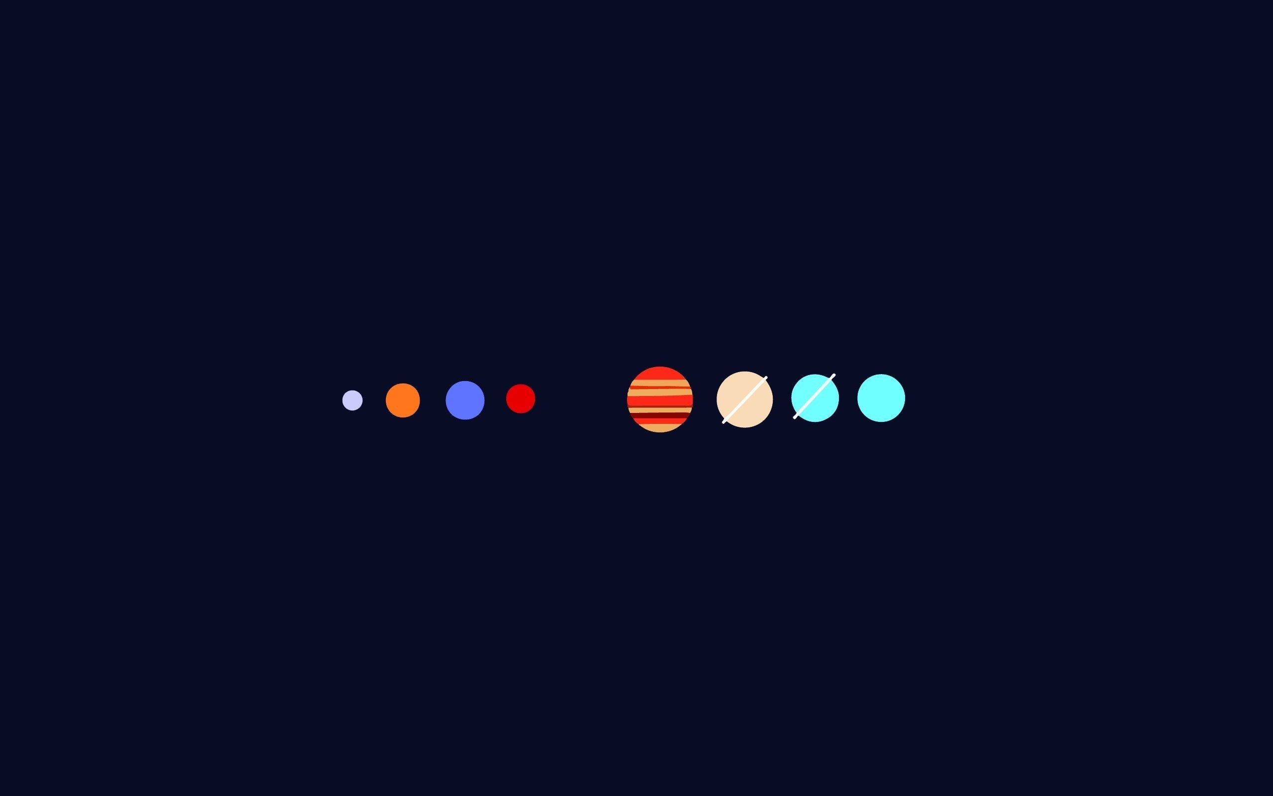 Minimal Colourful Solar System Wallpapers