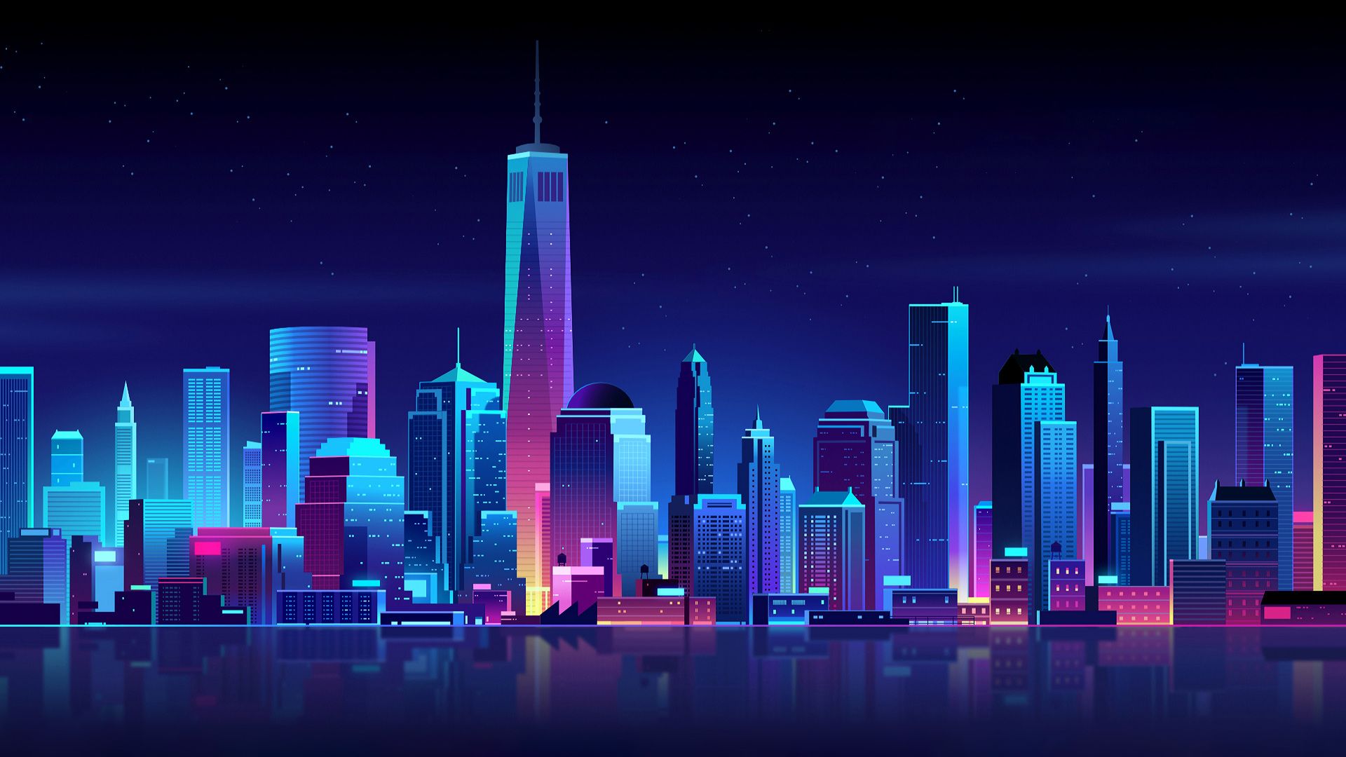 Minimal Digital Cityscape Wallpapers