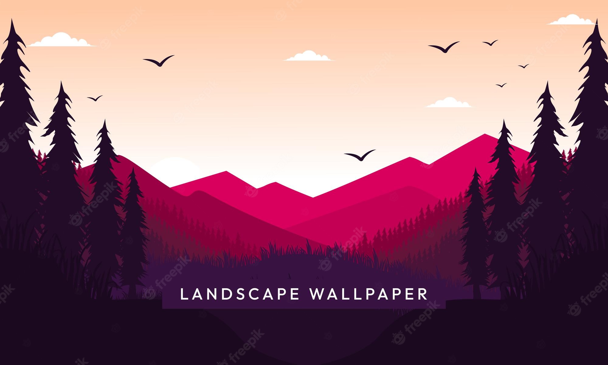 Minimalism Birds Mountains Trees Forest Wallpapers